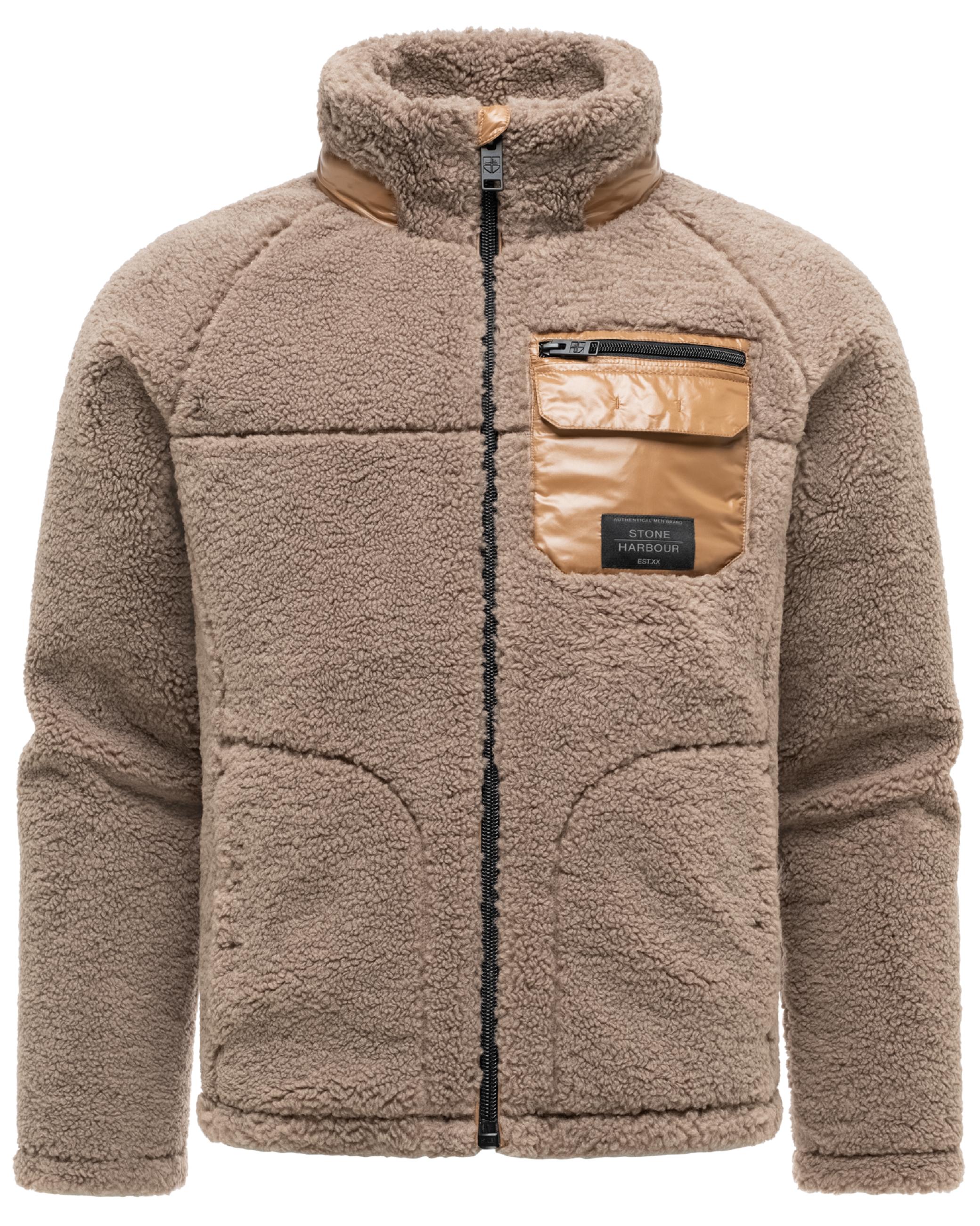Teddyjacke mit markanten, kontrastfarbenen Details "Sorees XX" Dark Taupe