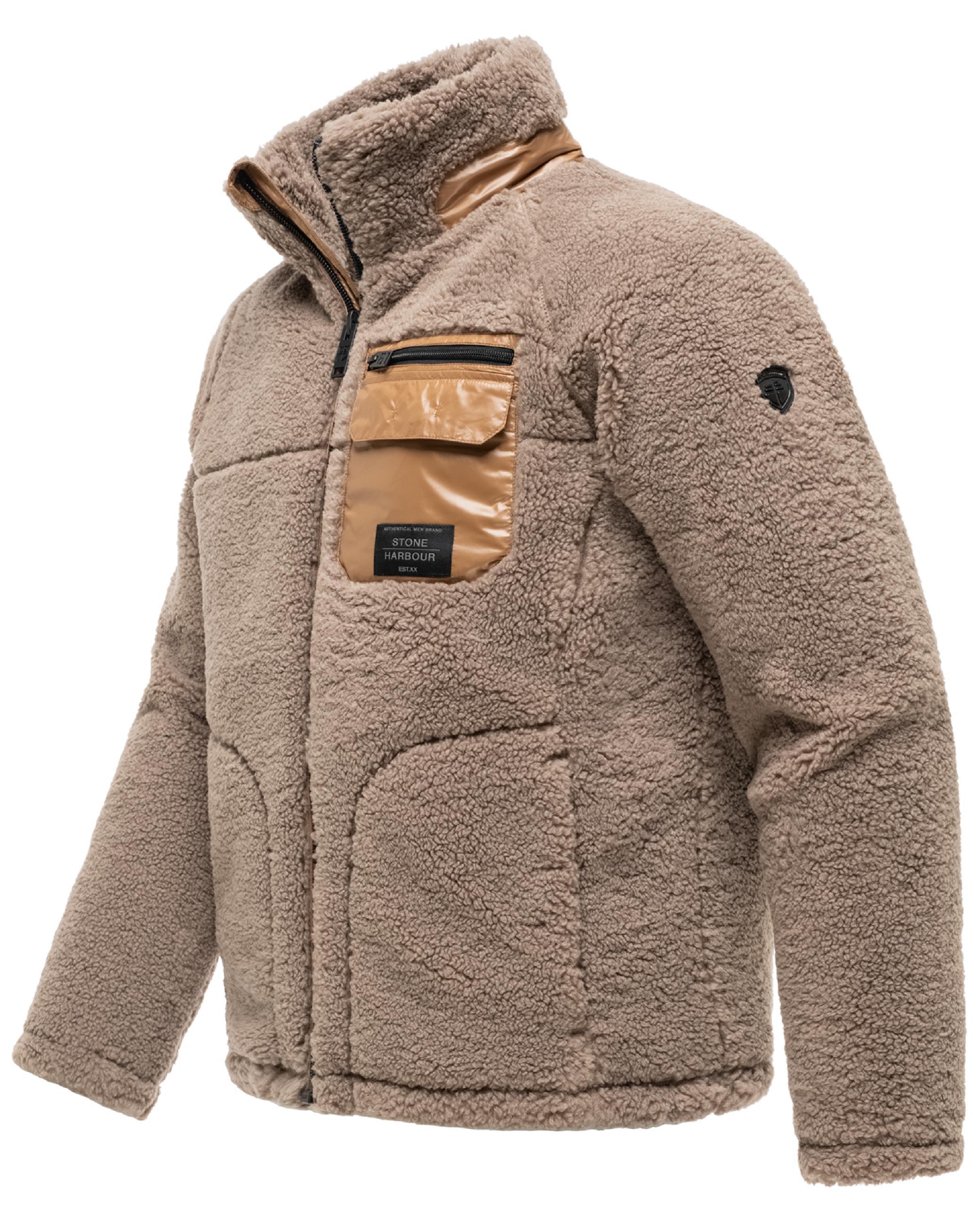 Teddyjacke mit markanten, kontrastfarbenen Details "Sorees XX" Dark Taupe