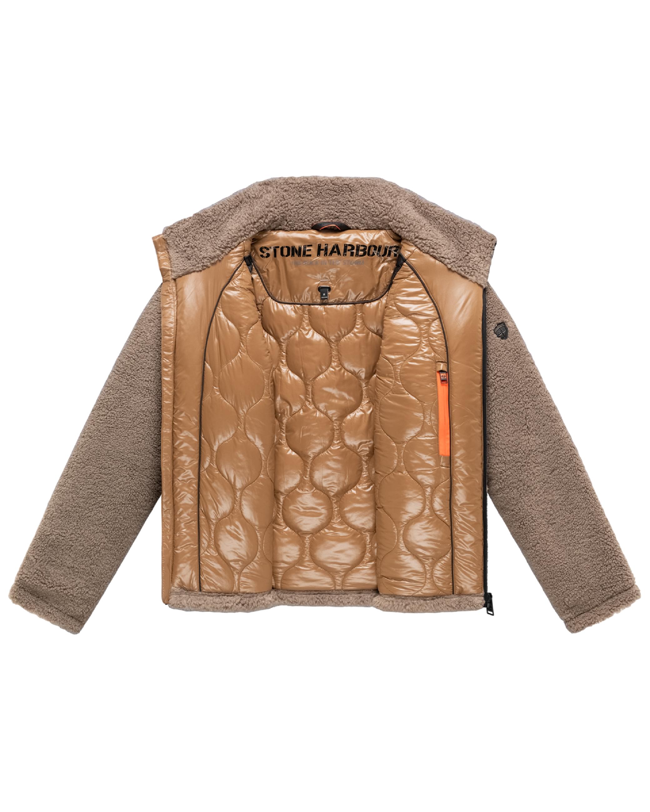 Teddyjacke mit markanten, kontrastfarbenen Details "Sorees XX" Dark Taupe
