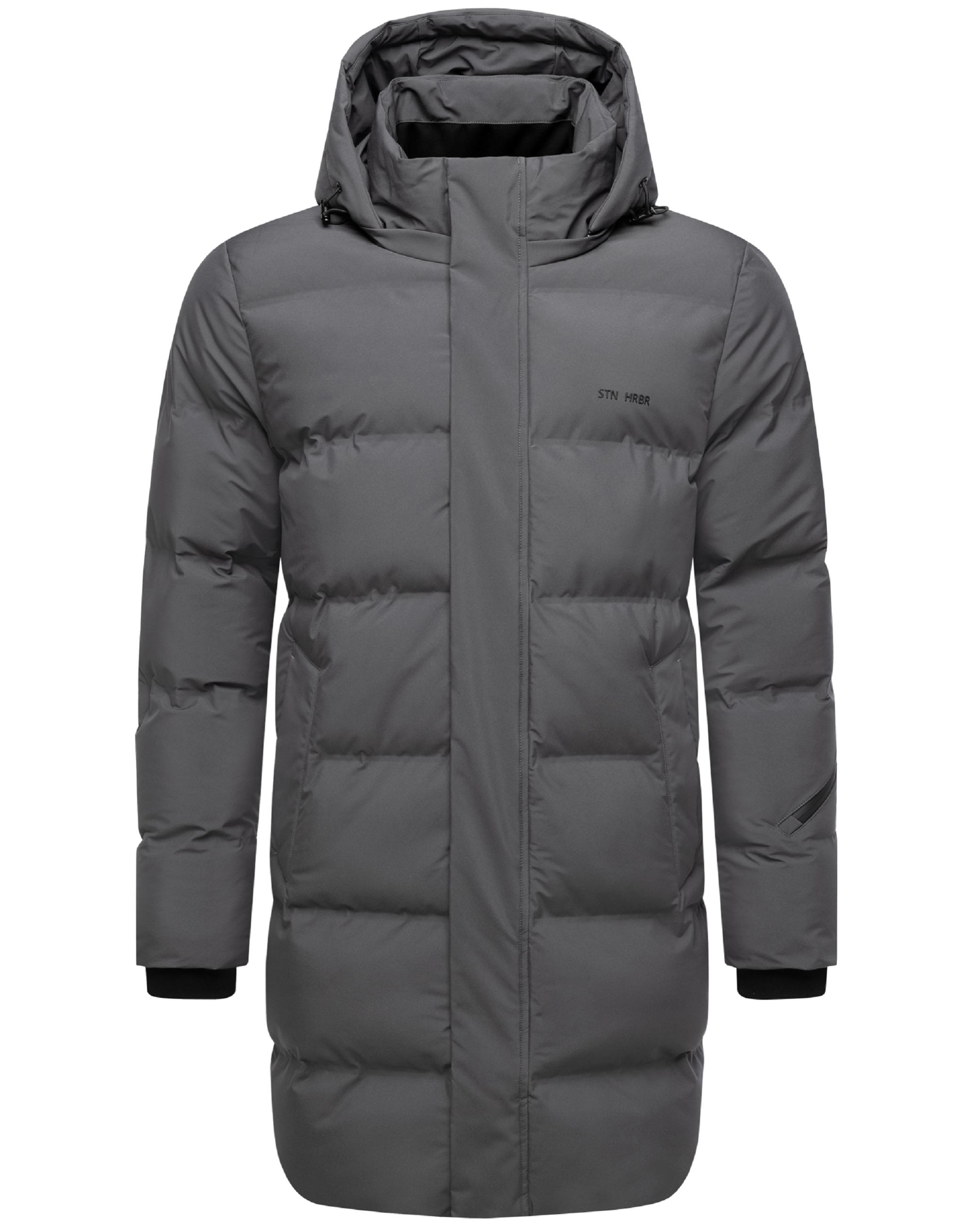 Winter Steppmantel mit abnehmbarer Kapuze "Thadeek XX" Anthracite