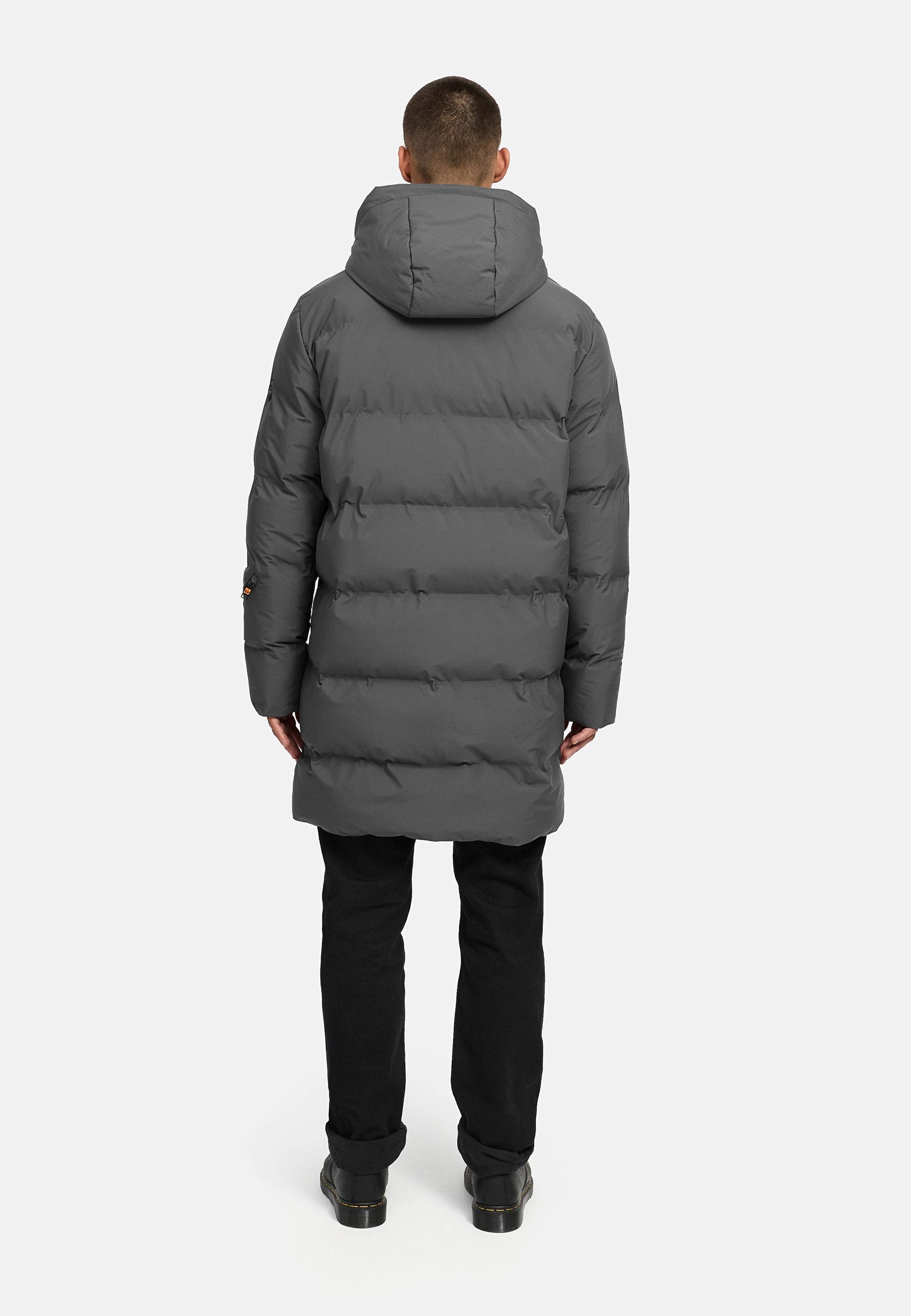 Winter Steppmantel mit abnehmbarer Kapuze "Thadeek XX" Anthracite