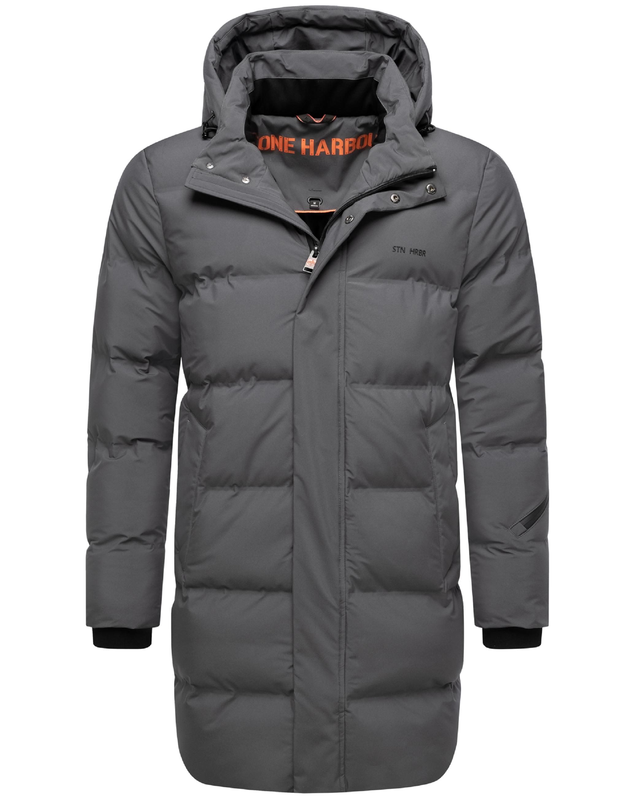 Winter Steppmantel mit abnehmbarer Kapuze "Thadeek XX" Anthracite