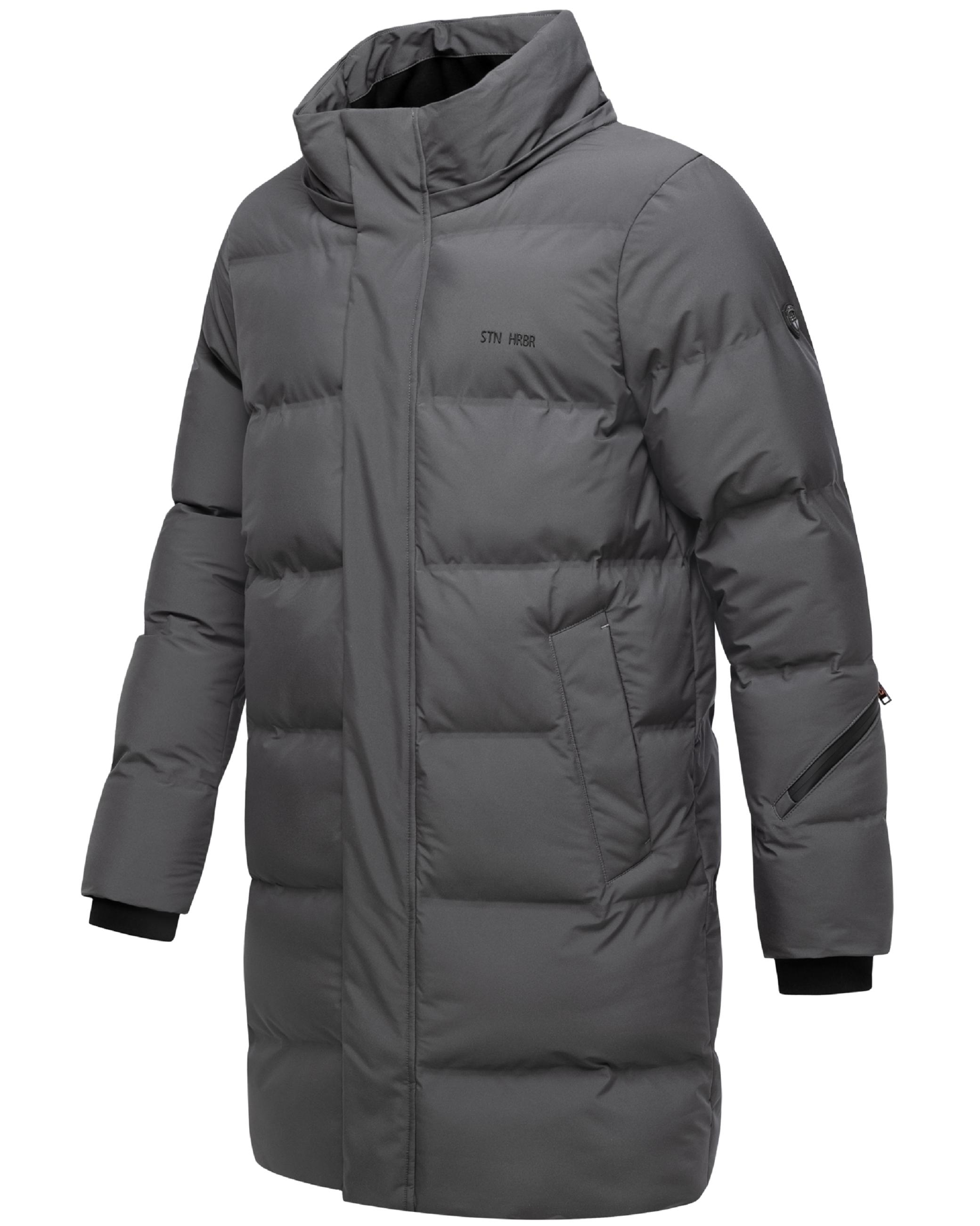 Winter Steppmantel mit abnehmbarer Kapuze "Thadeek XX" Anthracite