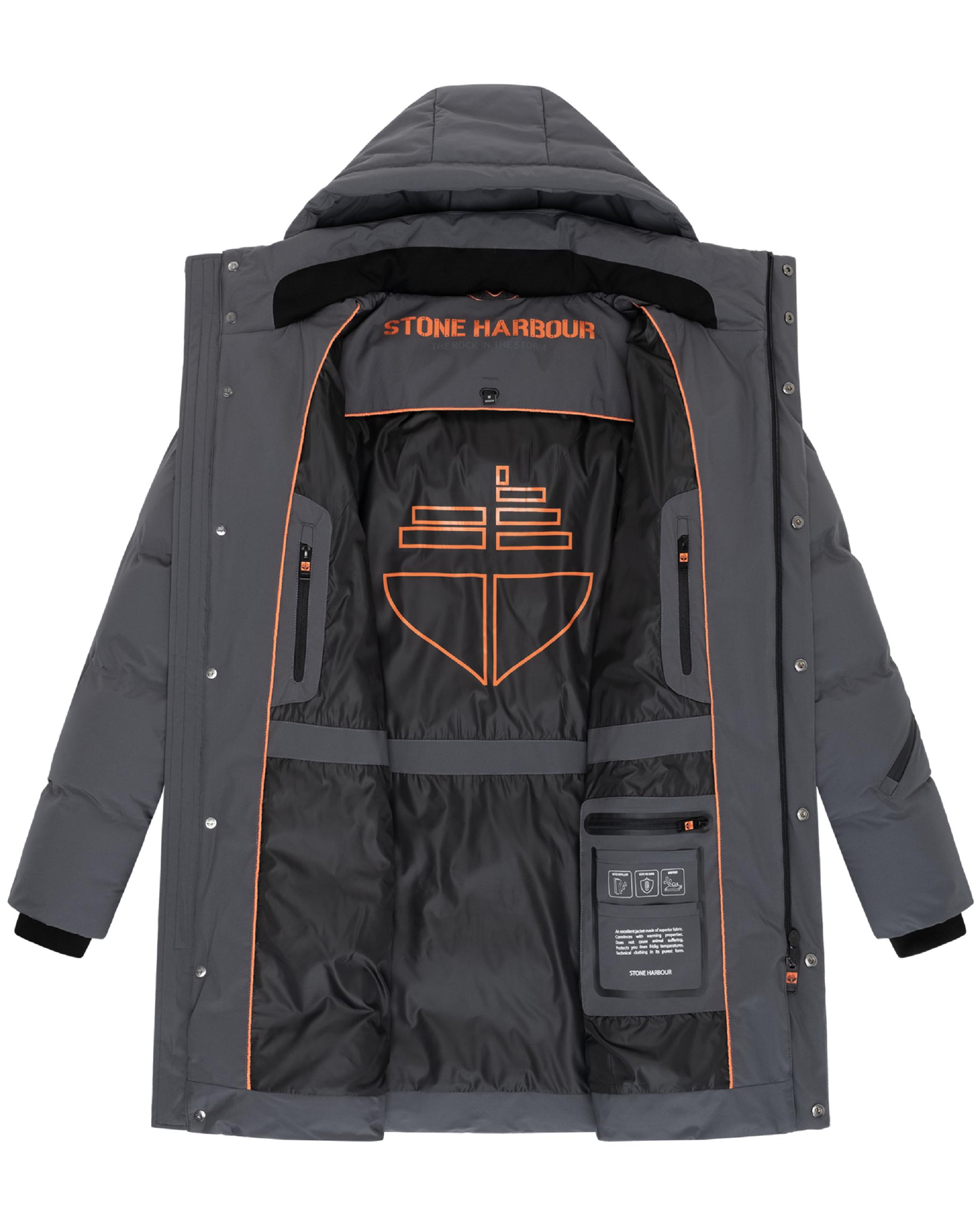 Winter Steppmantel mit abnehmbarer Kapuze "Thadeek XX" Anthracite