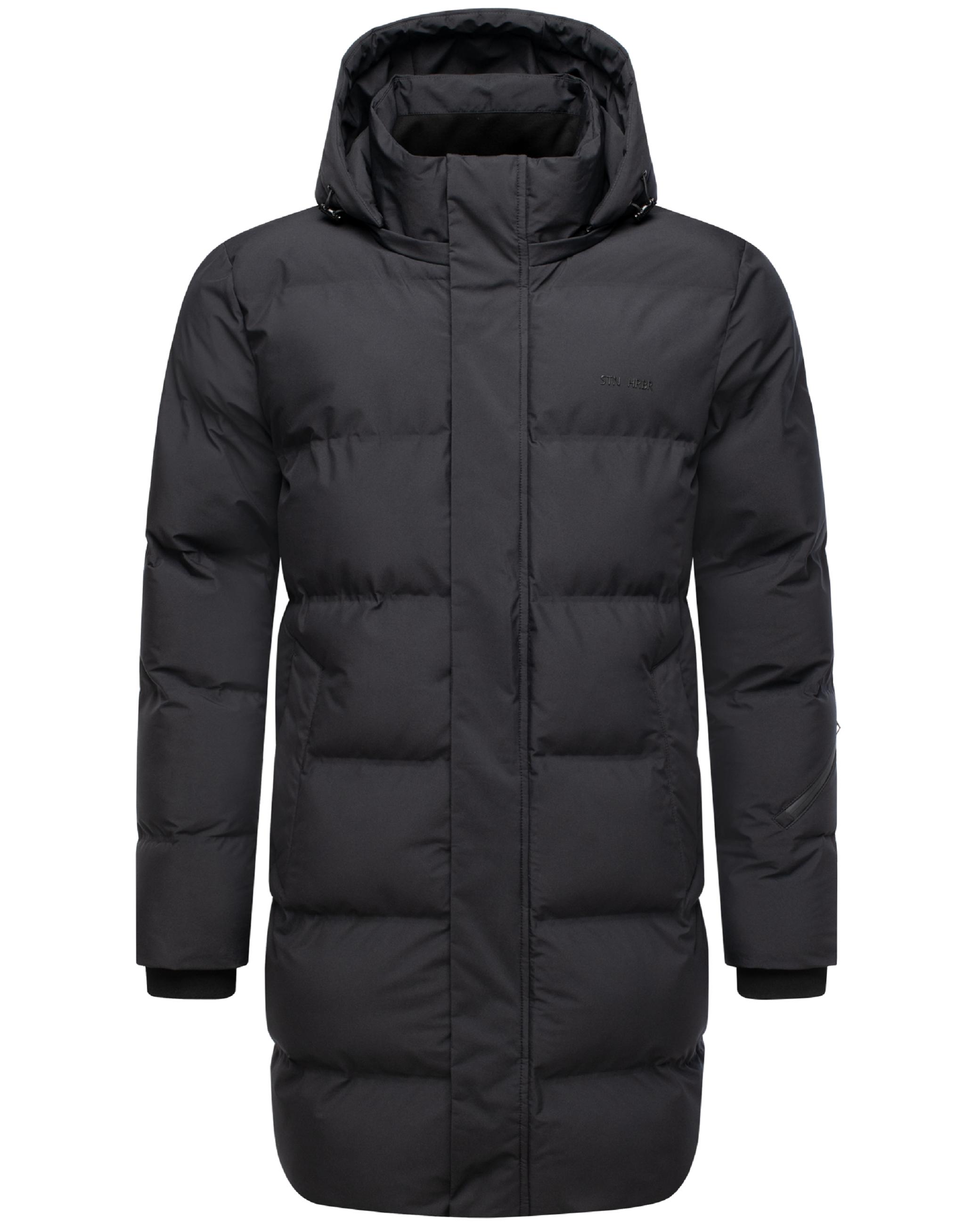 Winter Steppmantel mit abnehmbarer Kapuze "Thadeek XX" Black