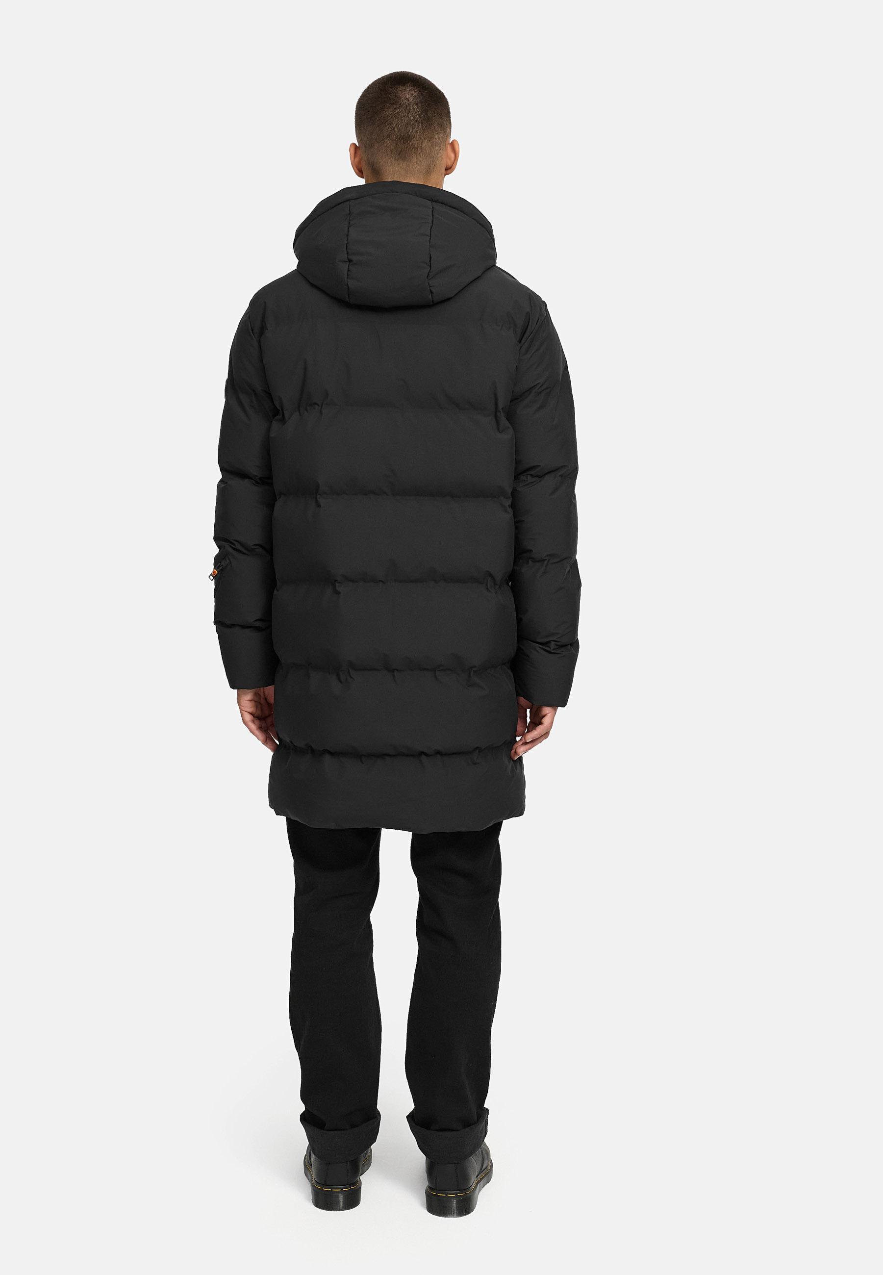 Winter Steppmantel mit abnehmbarer Kapuze "Thadeek XX" Black