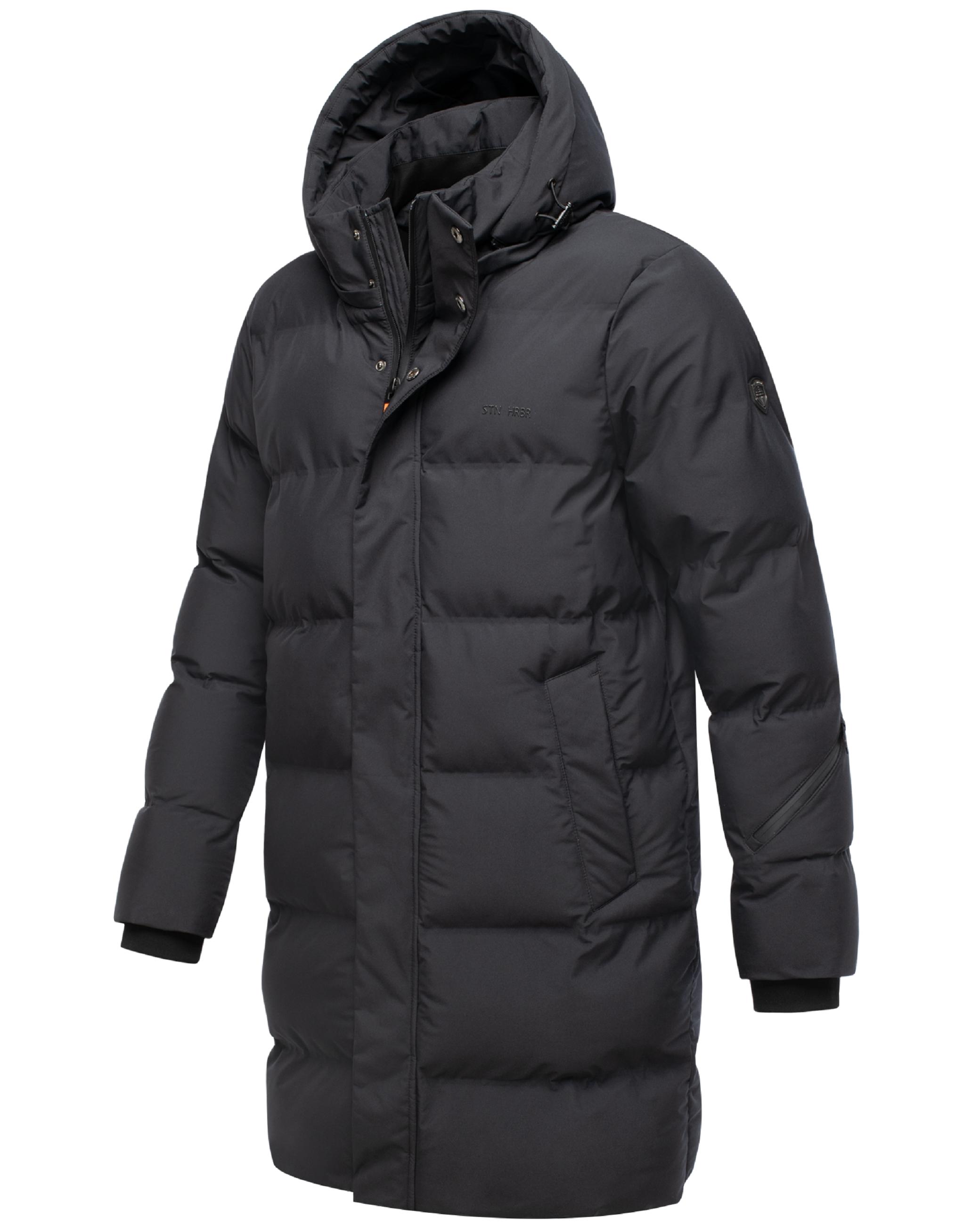 Winter Steppmantel mit abnehmbarer Kapuze "Thadeek XX" Black