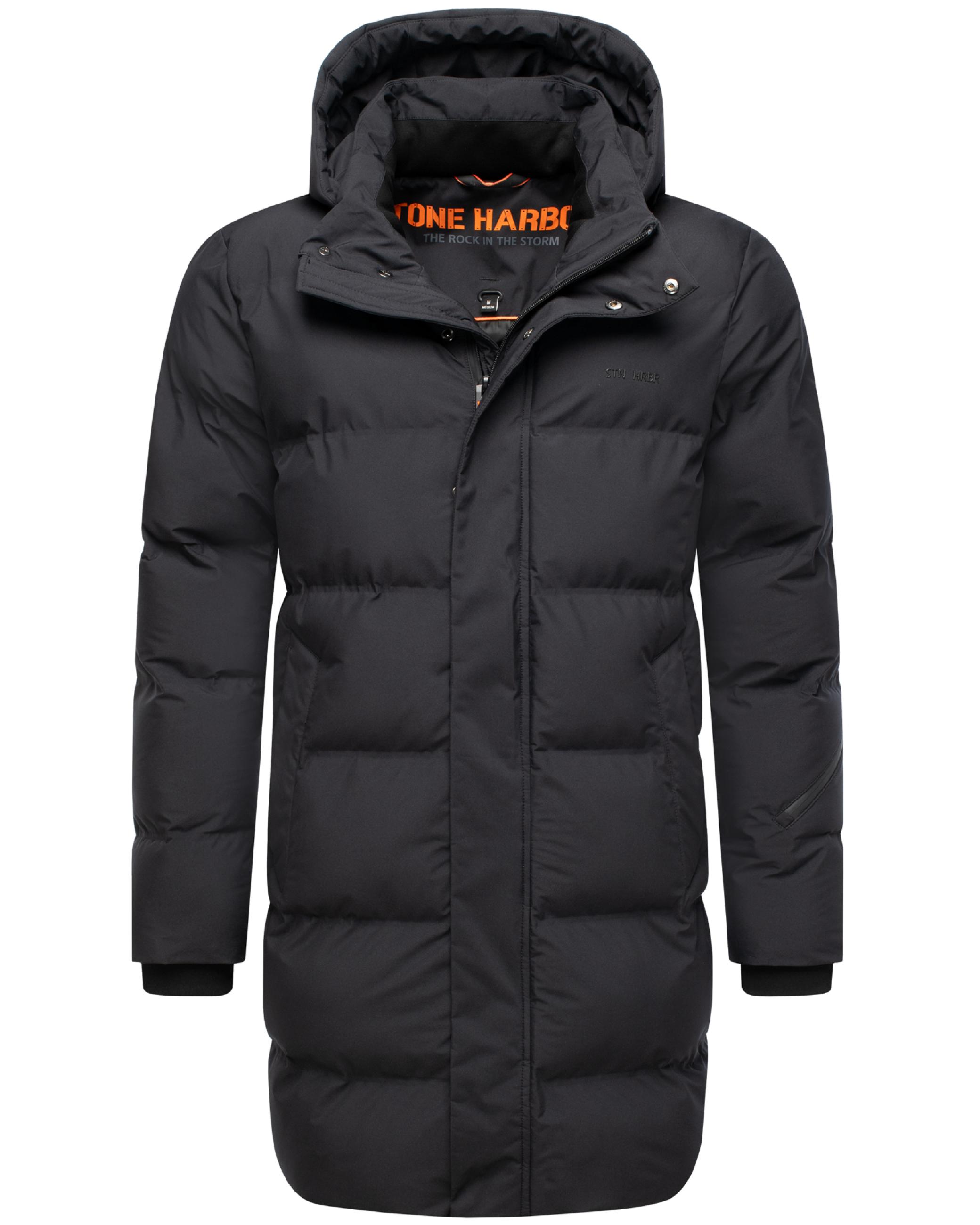 Winter Steppmantel mit abnehmbarer Kapuze "Thadeek XX" Black