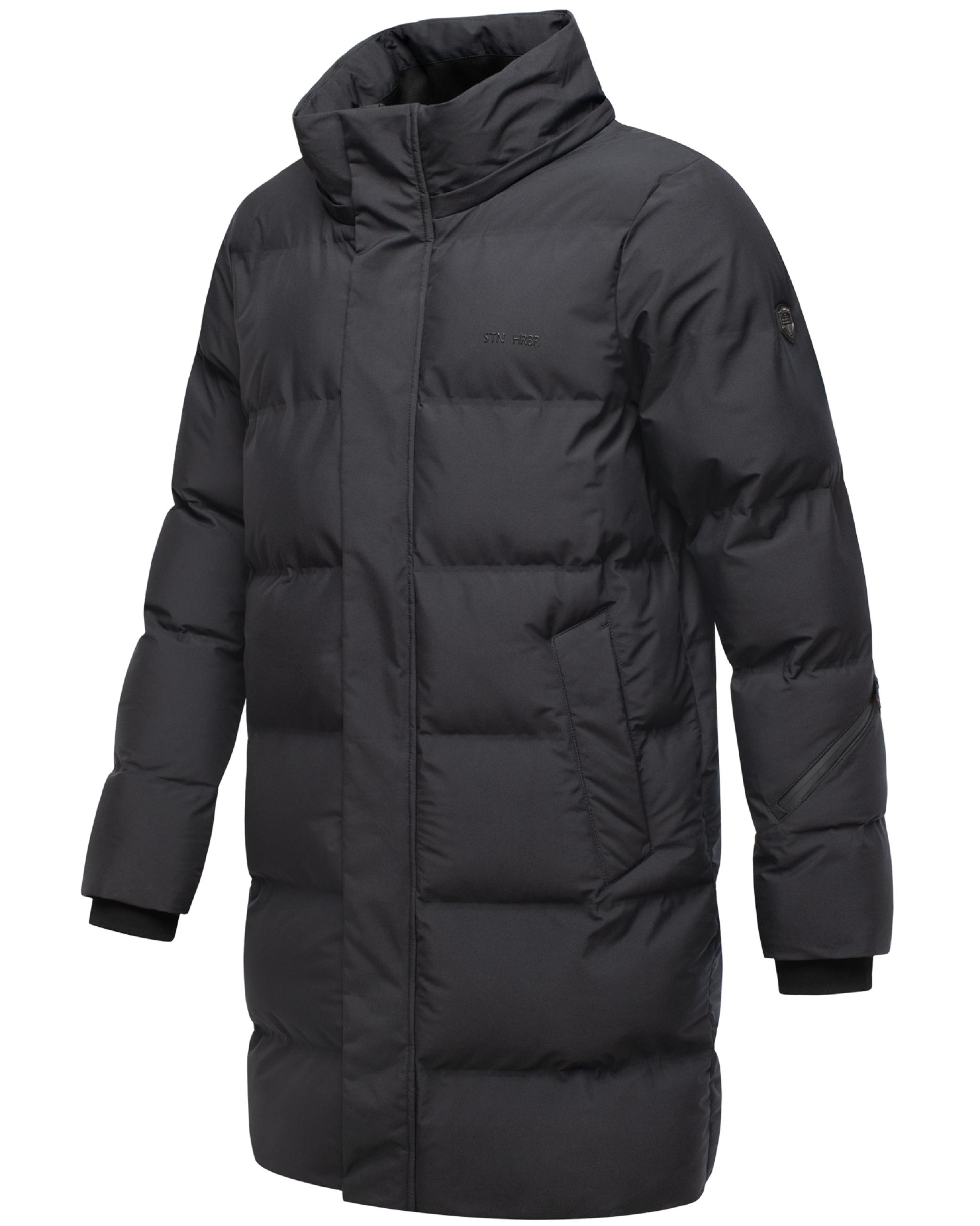 Winter Steppmantel mit abnehmbarer Kapuze "Thadeek XX" Black