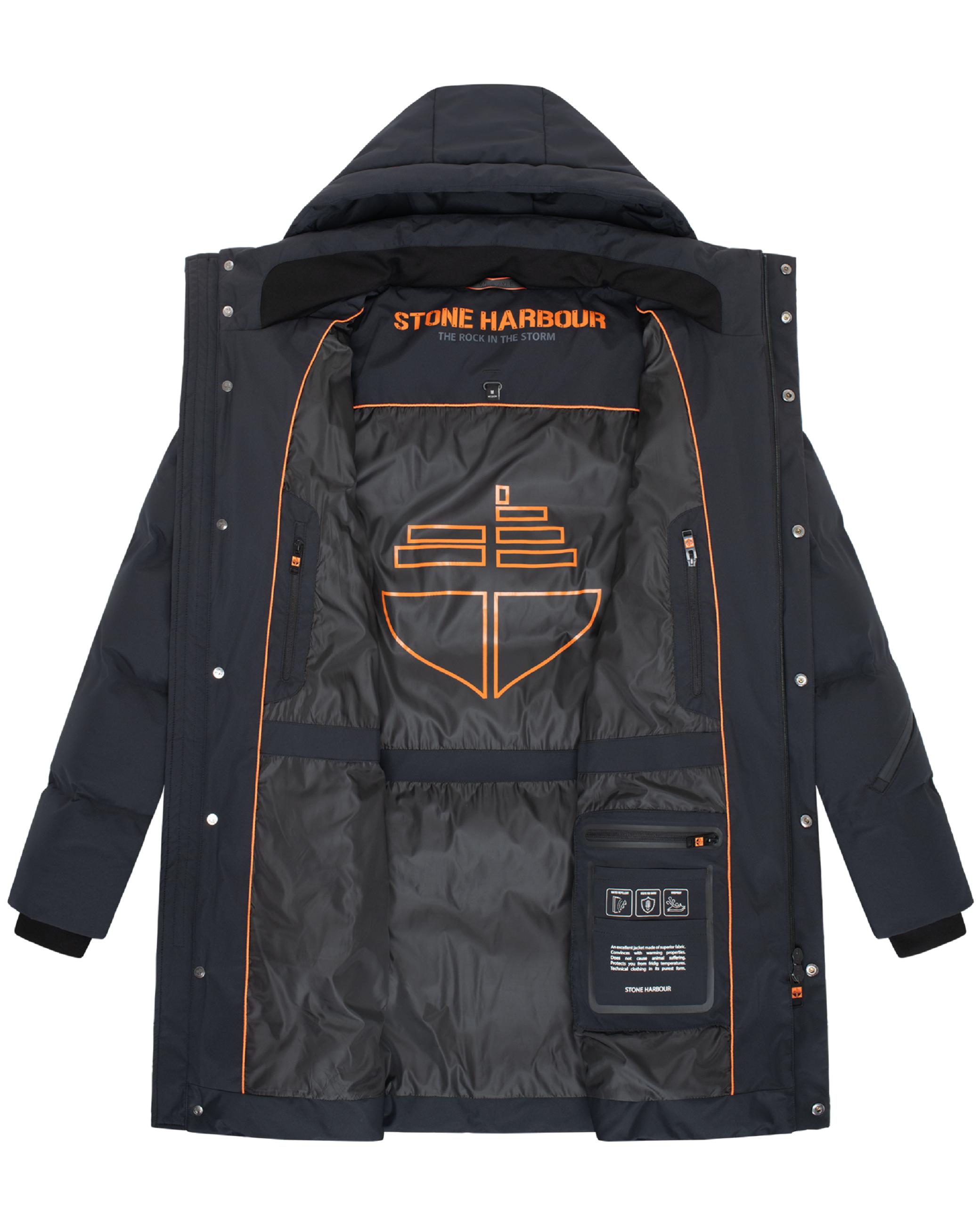 Winter Steppmantel mit abnehmbarer Kapuze "Thadeek XX" Black