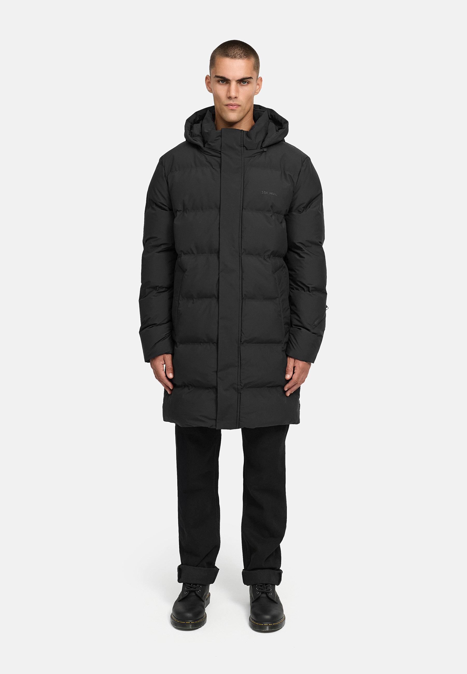 Winter Steppmantel mit abnehmbarer Kapuze "Thadeek XX" Black