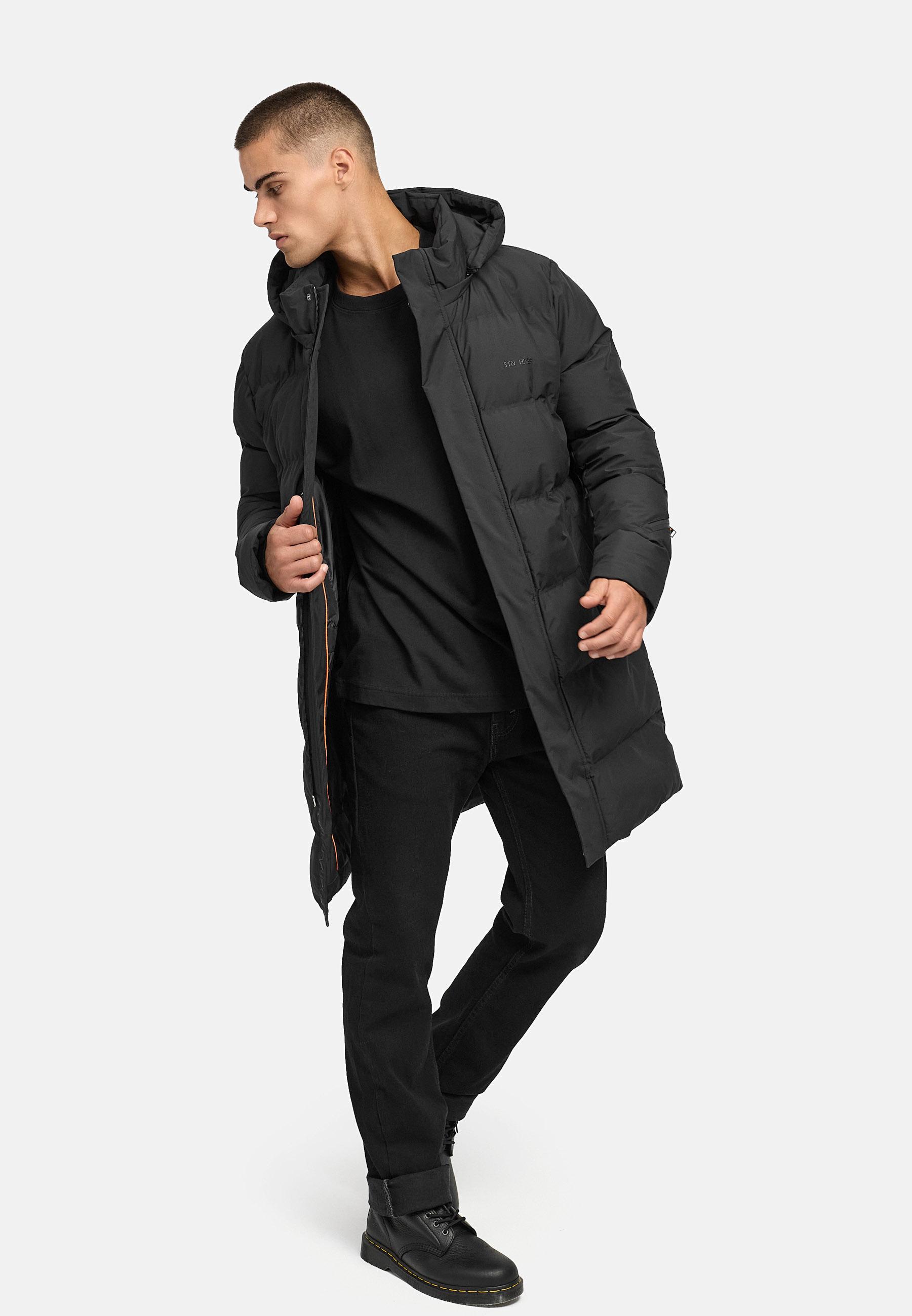 Winter Steppmantel mit abnehmbarer Kapuze "Thadeek XX" Black