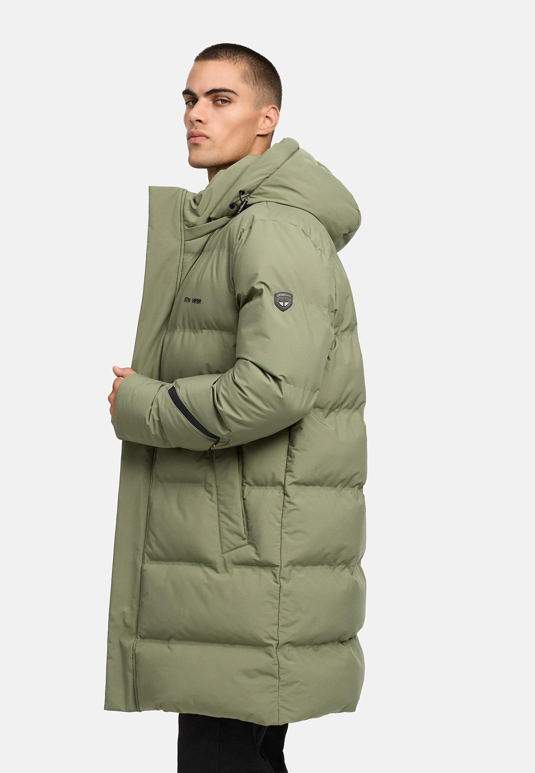 Winter Steppmantel mit abnehmbarer Kapuze "Thadeek XX" Dusty Olive