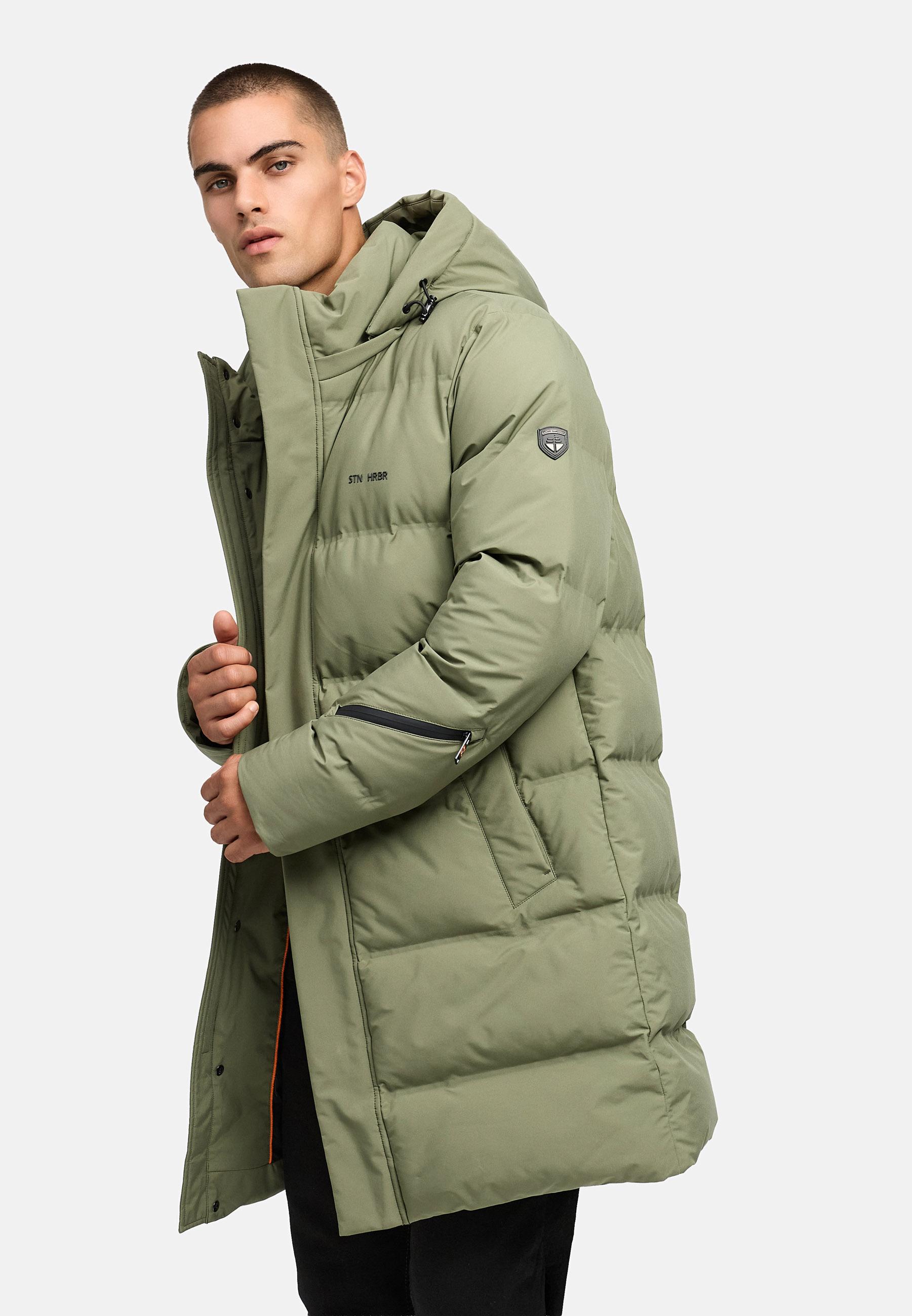 Winter Steppmantel mit abnehmbarer Kapuze "Thadeek XX" Dusty Olive