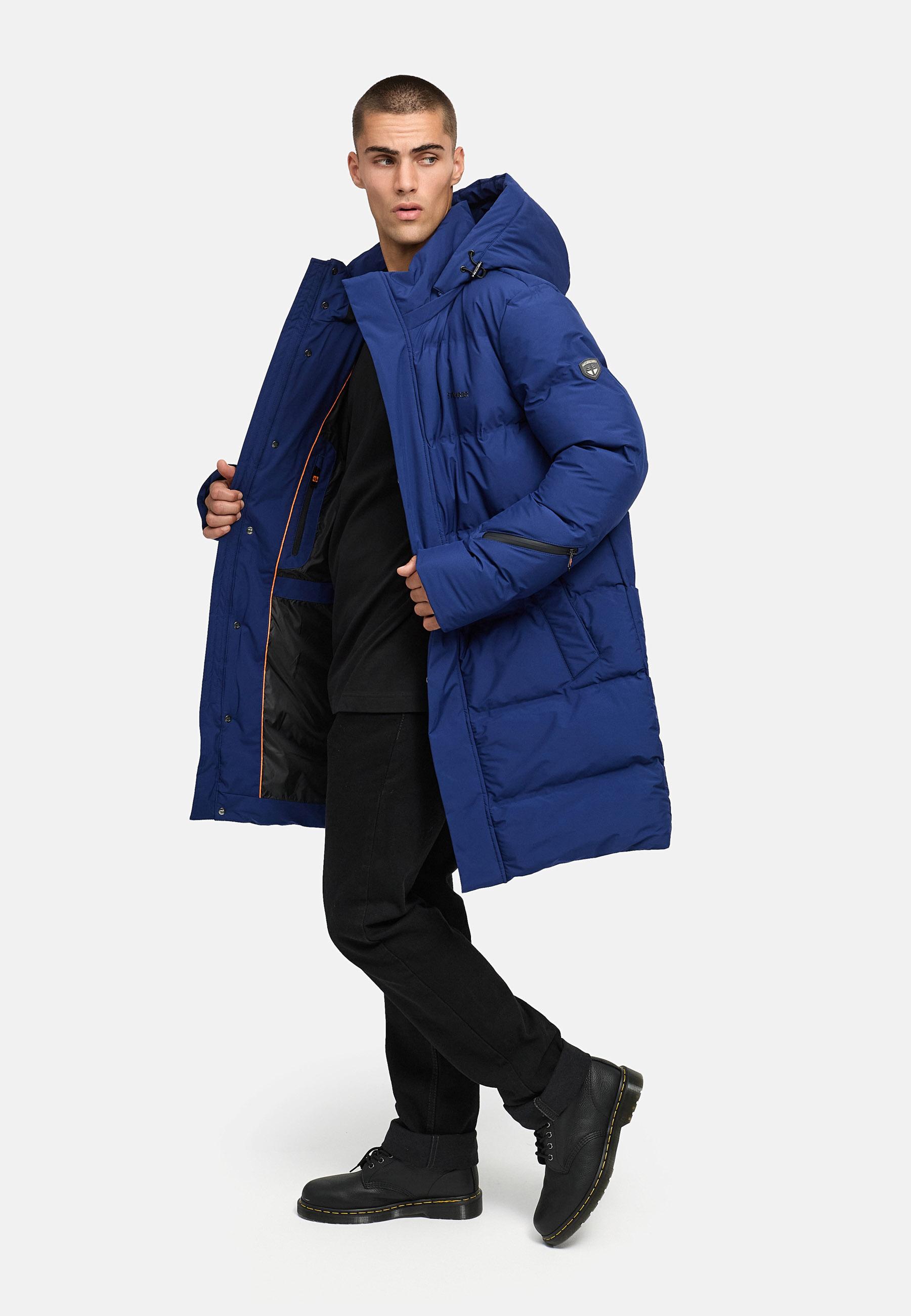 Winter Steppmantel mit abnehmbarer Kapuze "Thadeek XX" Navy