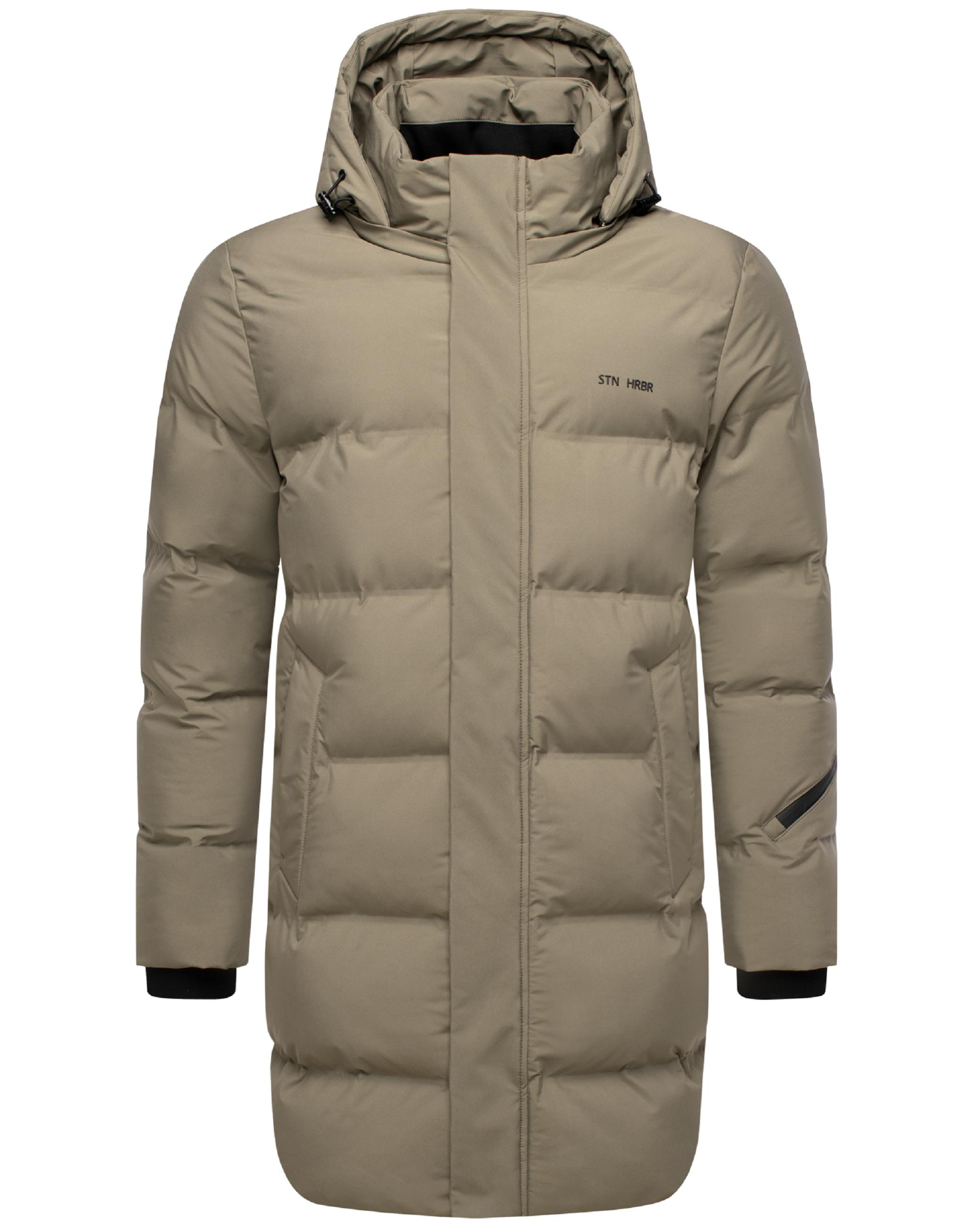 Winter Steppmantel mit abnehmbarer Kapuze "Thadeek XX" Stone Brown