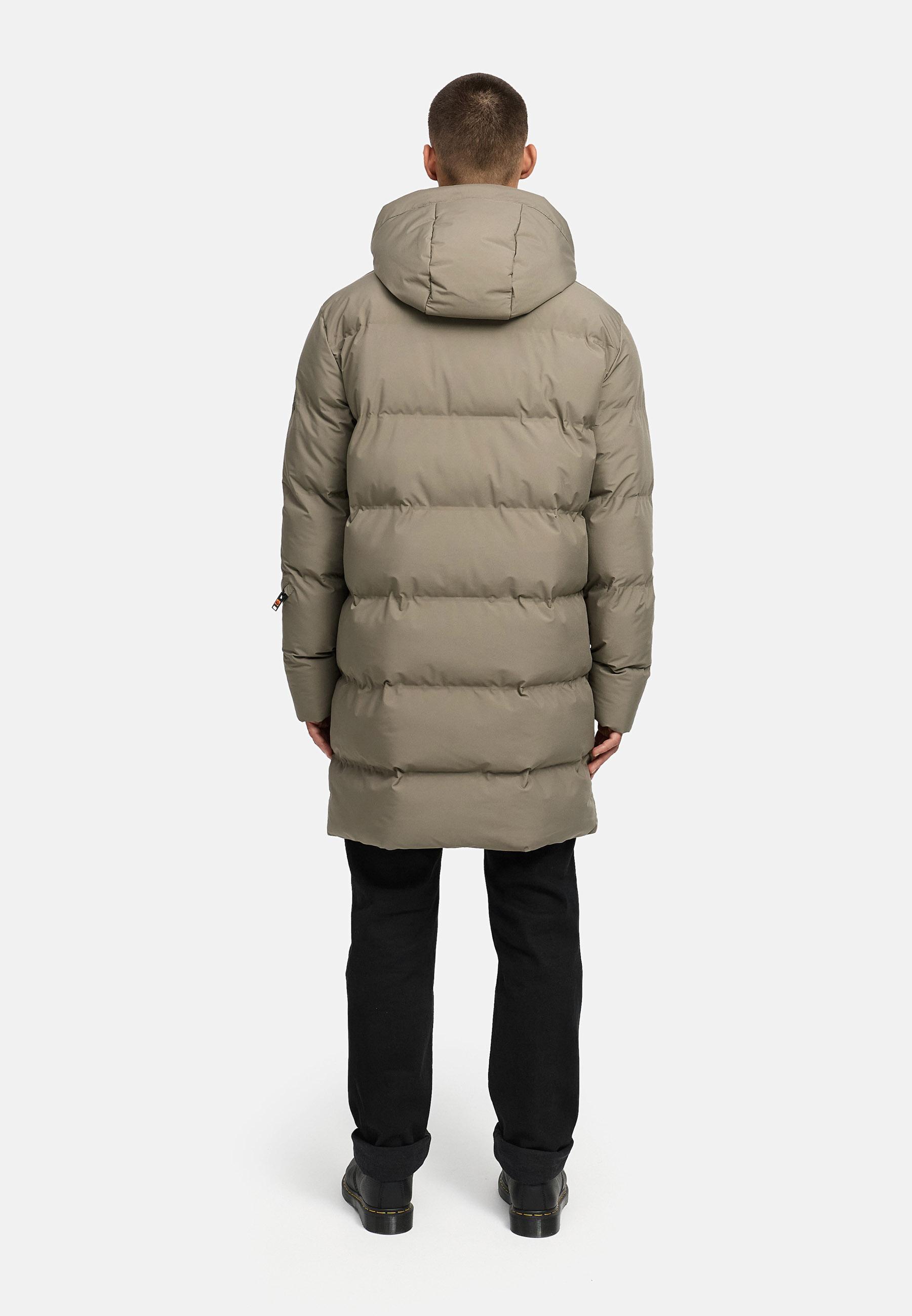 Winter Steppmantel mit abnehmbarer Kapuze "Thadeek XX" Stone Brown