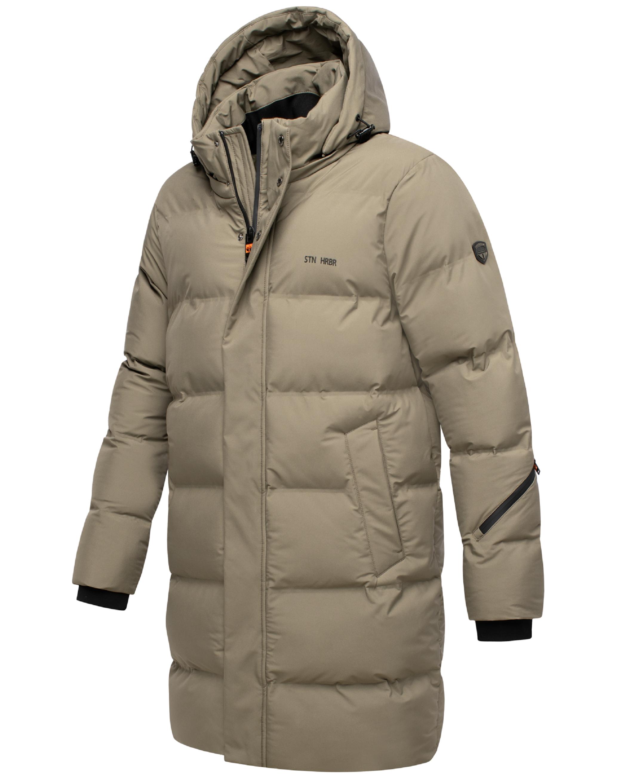 Winter Steppmantel mit abnehmbarer Kapuze "Thadeek XX" Stone Brown