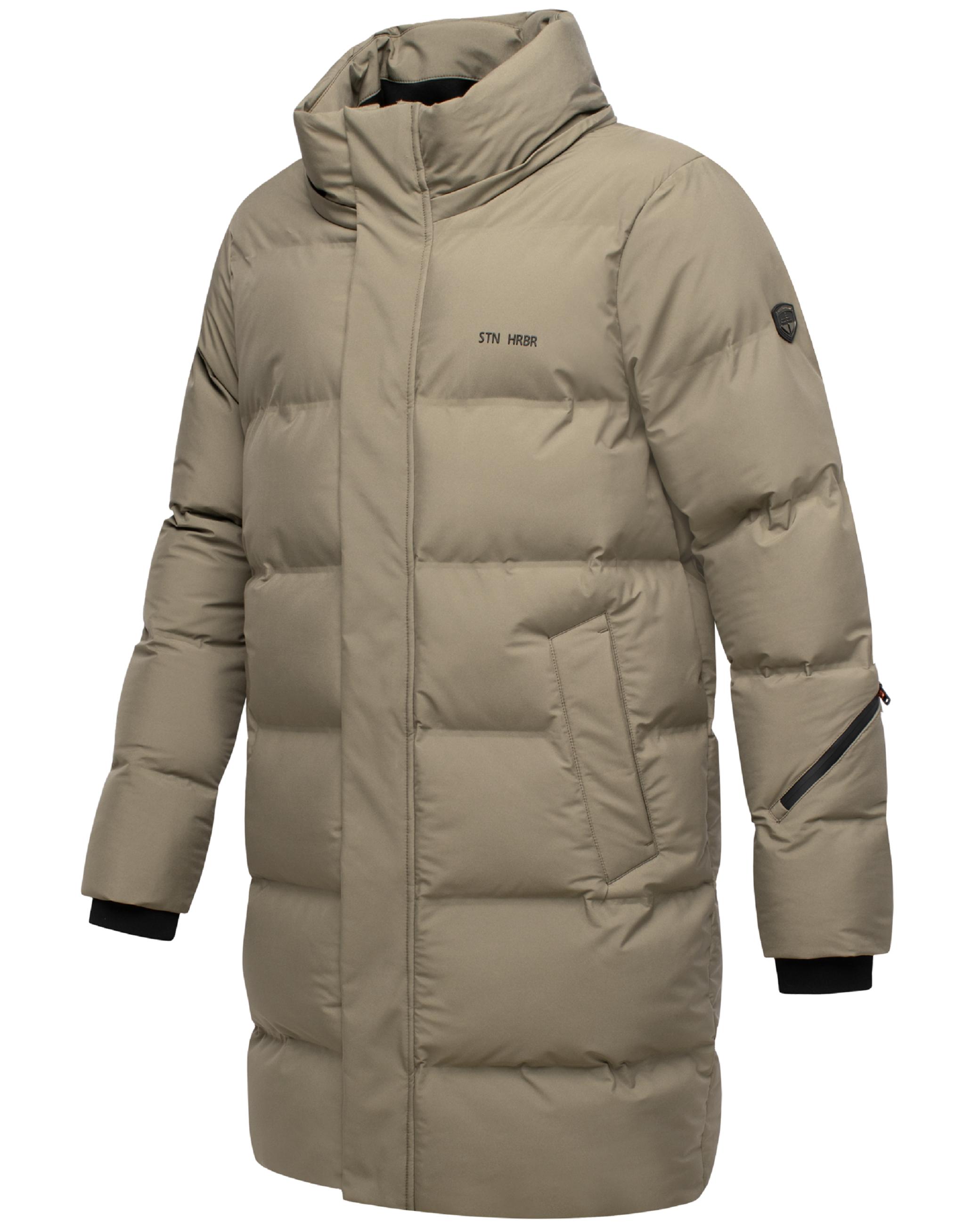 Winter Steppmantel mit abnehmbarer Kapuze "Thadeek XX" Stone Brown
