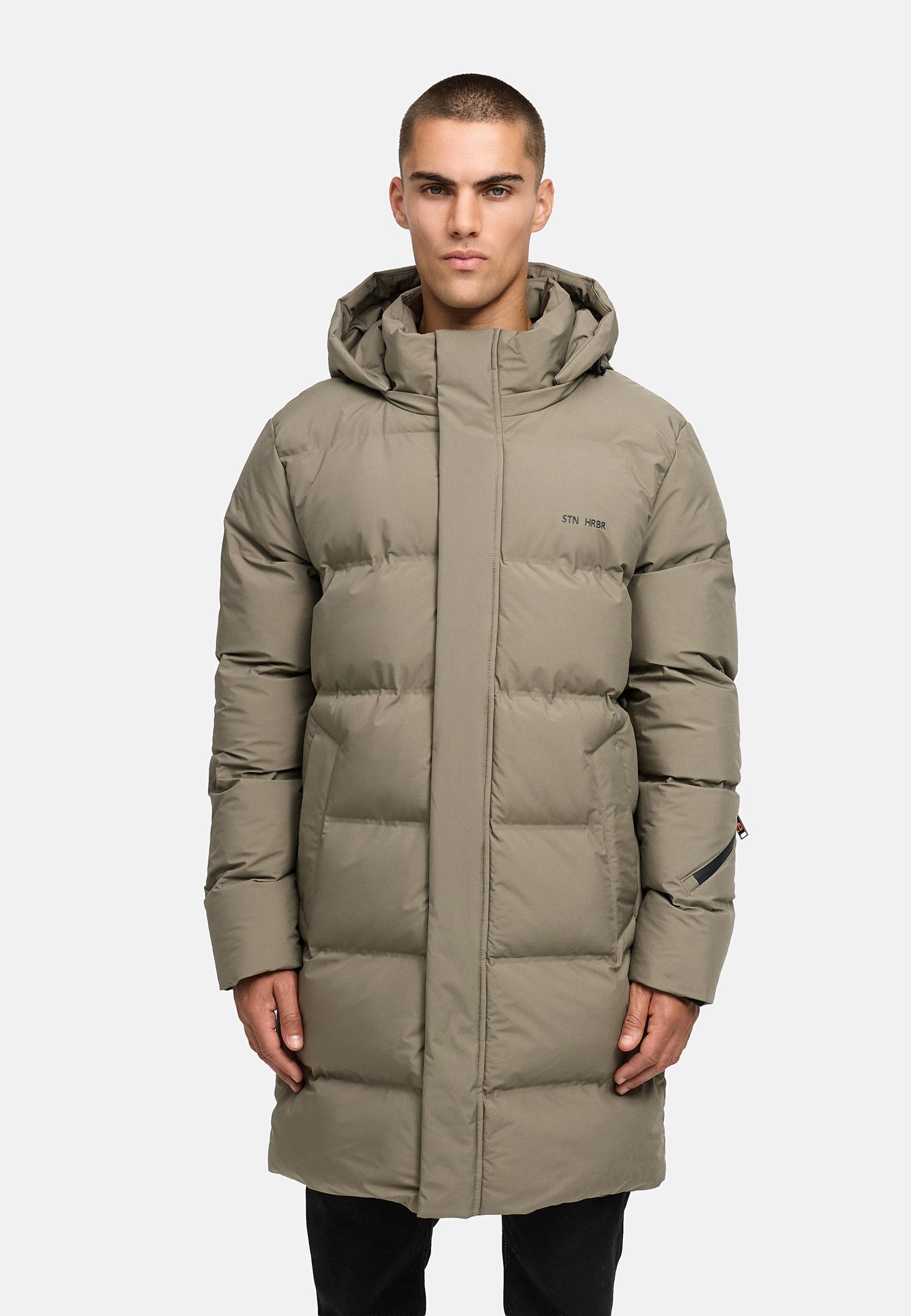 Winter Steppmantel mit abnehmbarer Kapuze "Thadeek XX" Stone Brown