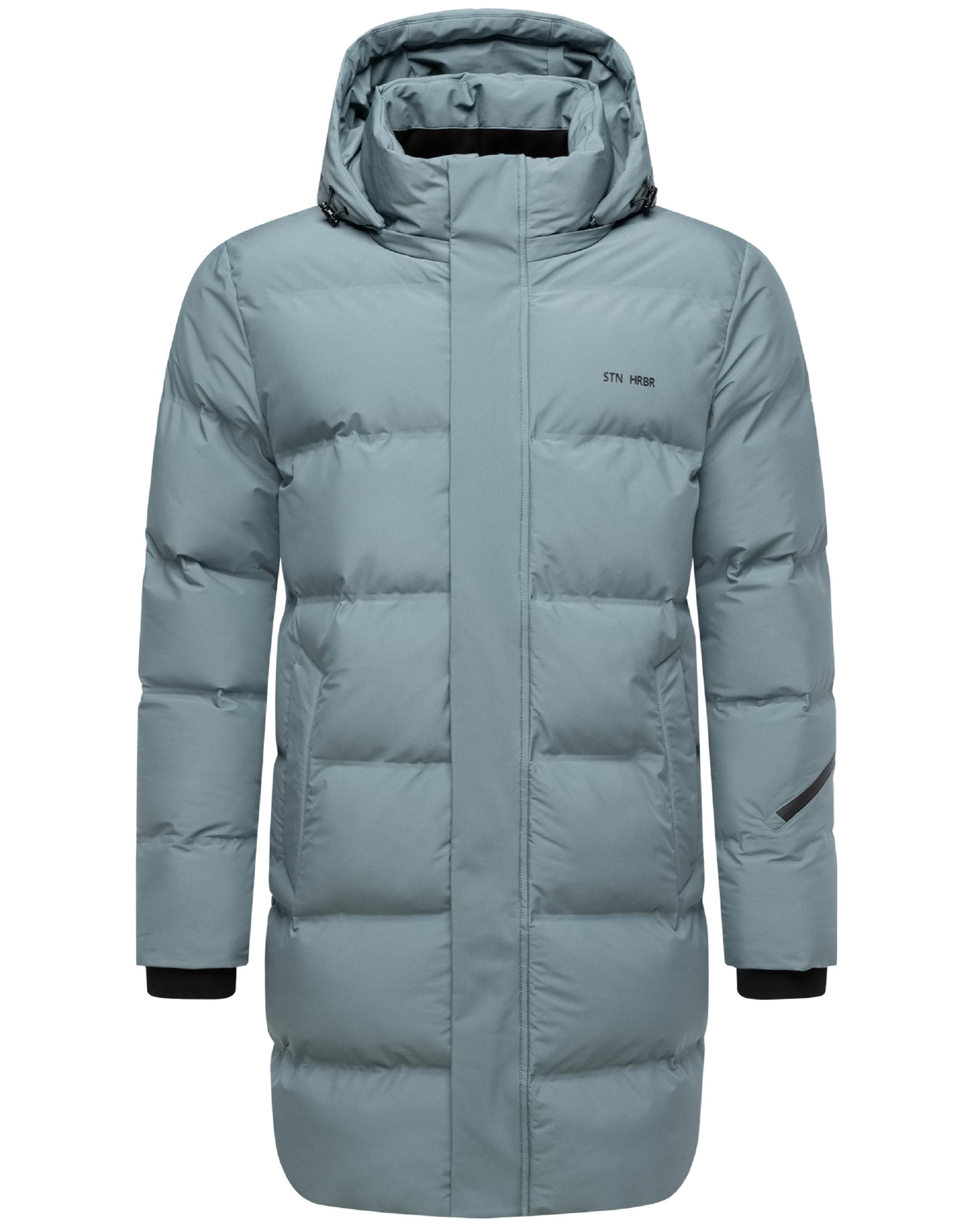 Winter Steppmantel mit abnehmbarer Kapuze "Thadeek XX" Stormy Blue