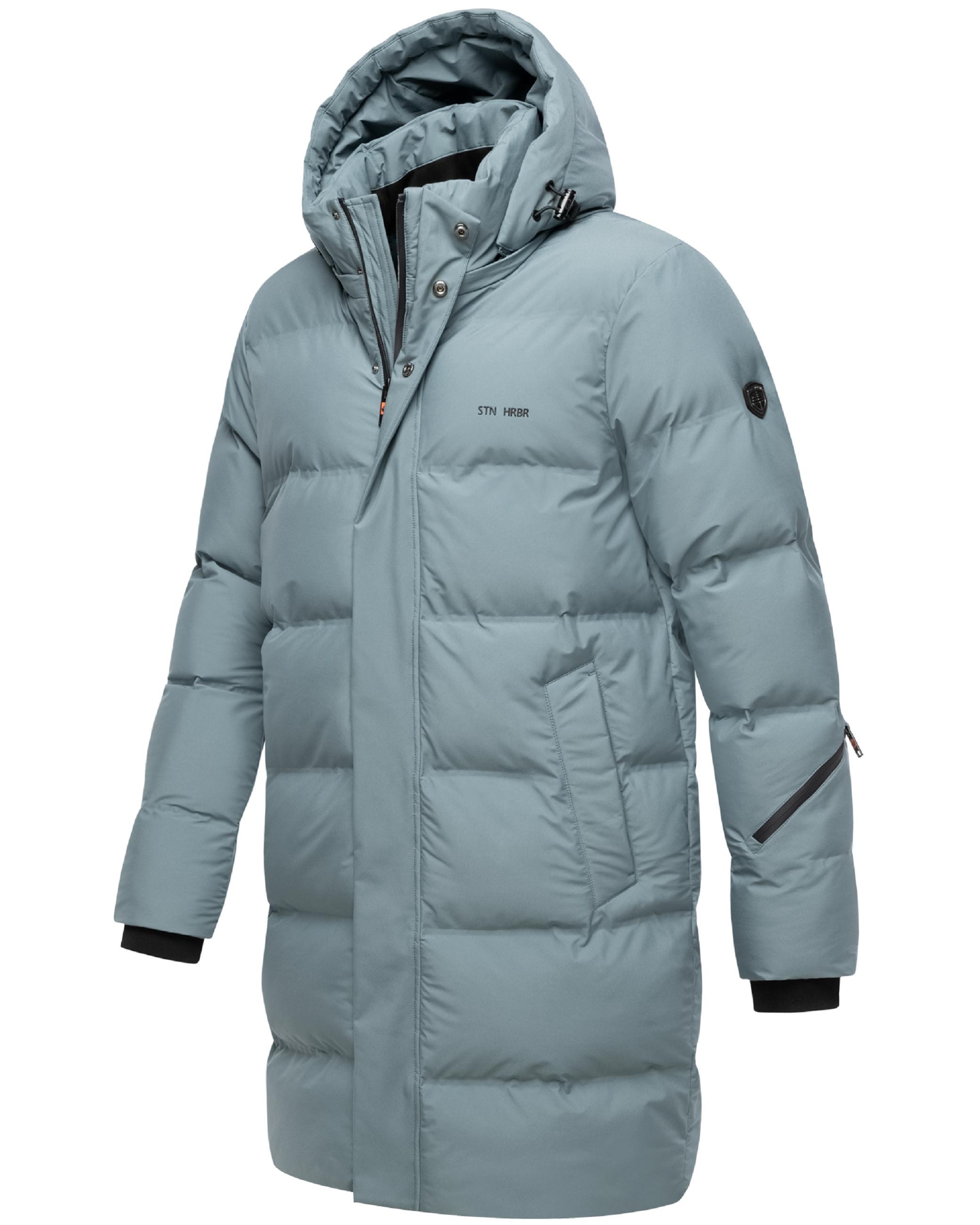 Winter Steppmantel mit abnehmbarer Kapuze "Thadeek XX" Stormy Blue