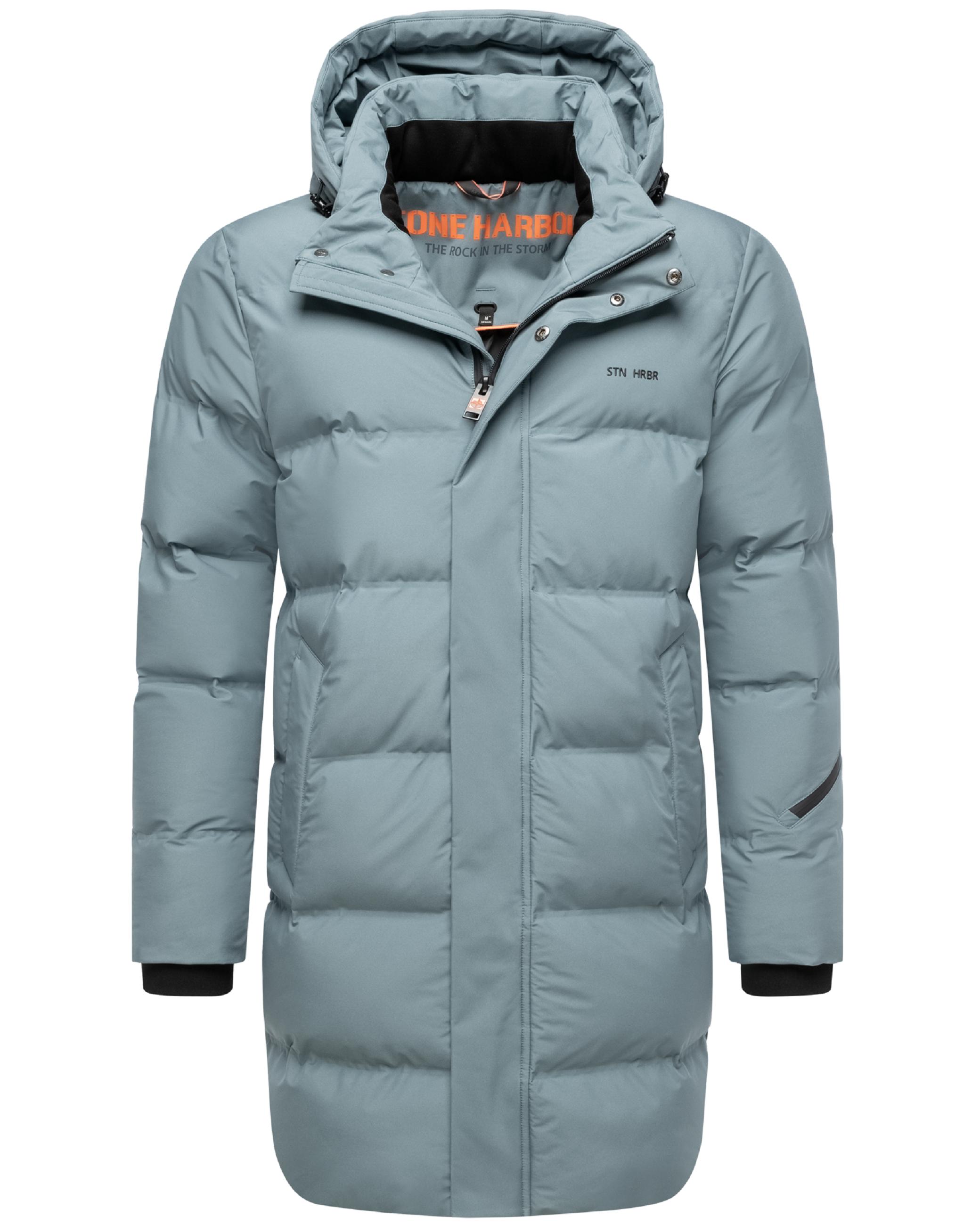 Winter Steppmantel mit abnehmbarer Kapuze "Thadeek XX" Stormy Blue