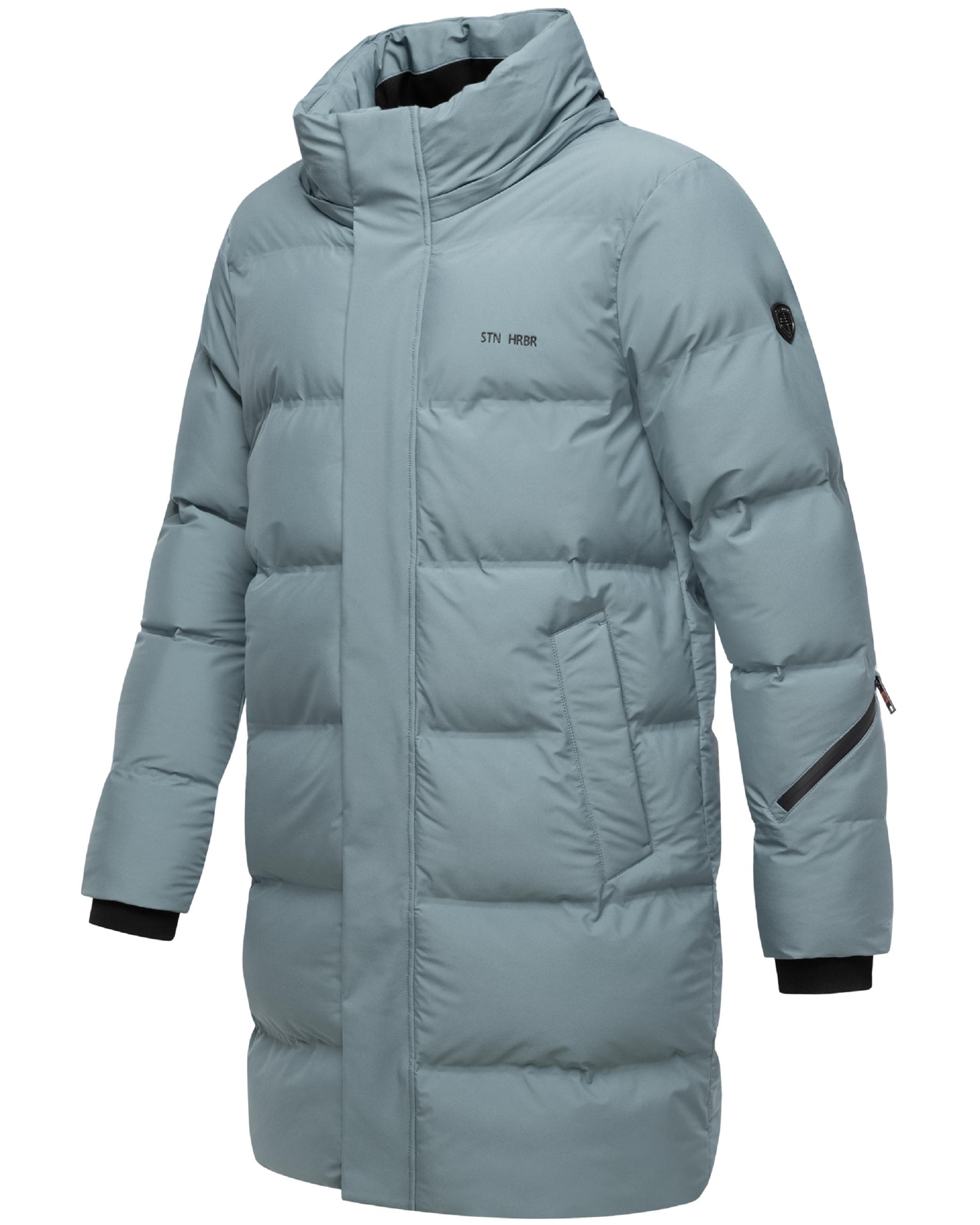 Winter Steppmantel mit abnehmbarer Kapuze "Thadeek XX" Stormy Blue