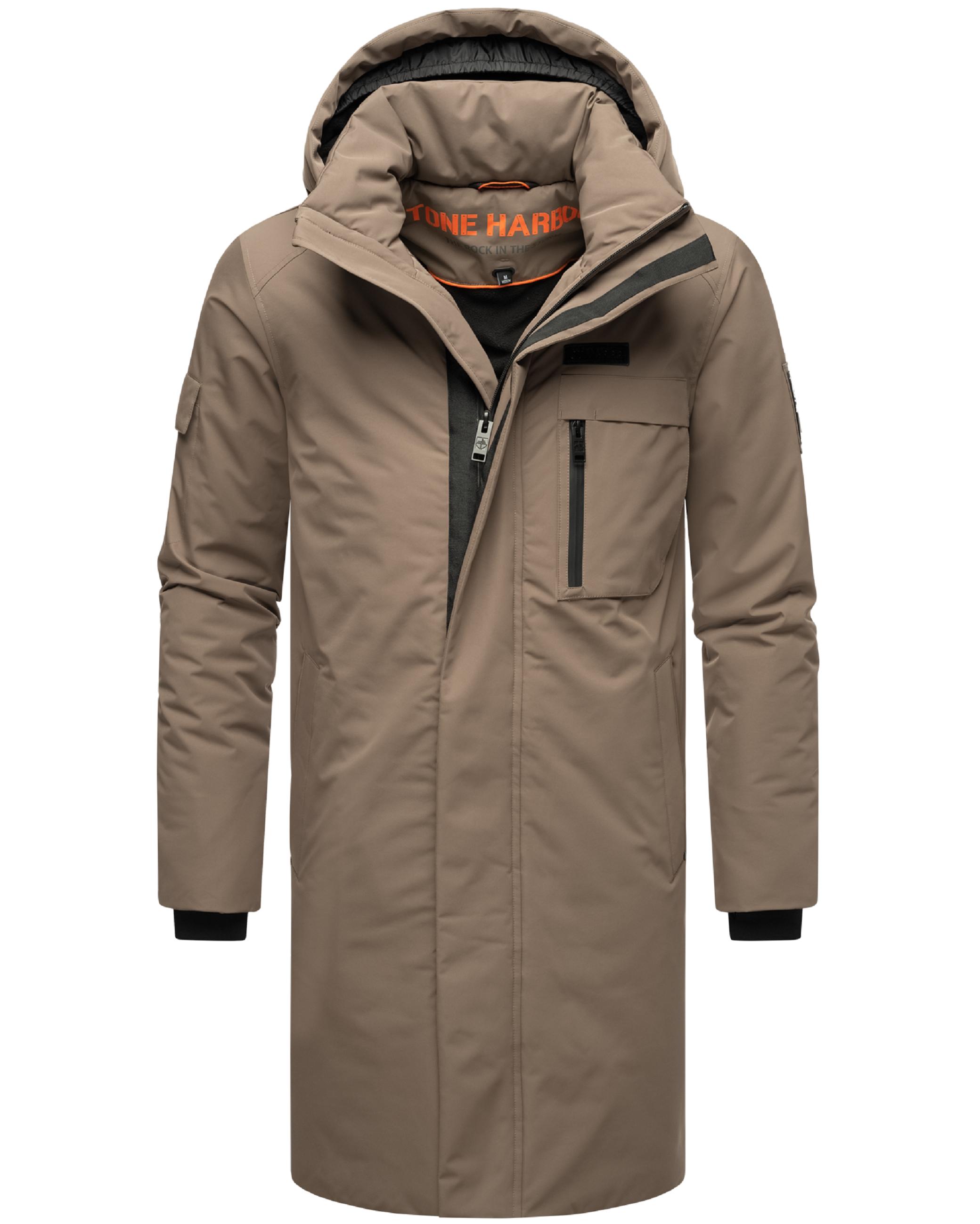 Warmer Herren Wintermantel mit Kapuze "Xandroo XX" Stone Brown