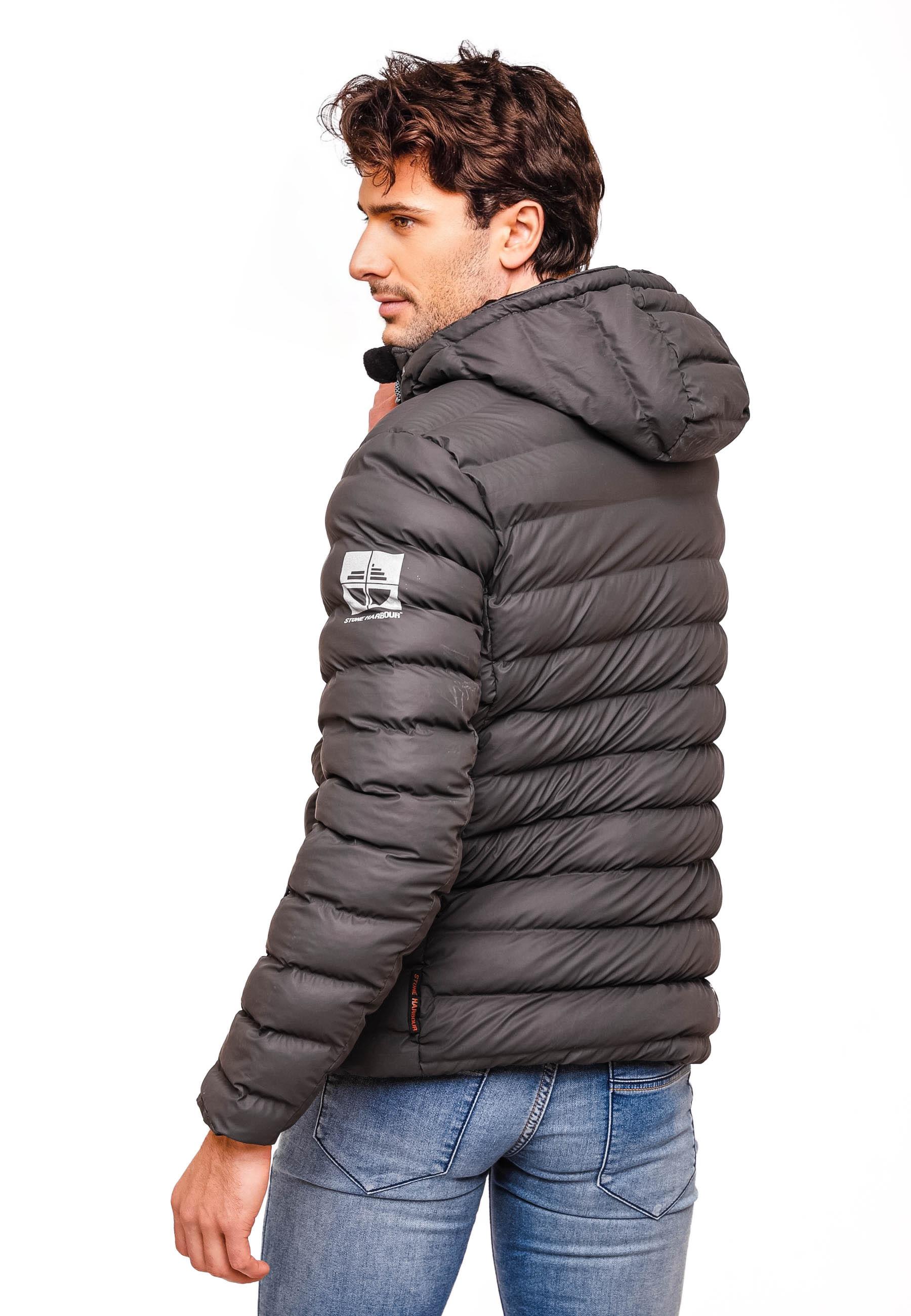 Gefütterte Winter Steppjacke mit Kapuze "Zaharoo" Anthracite