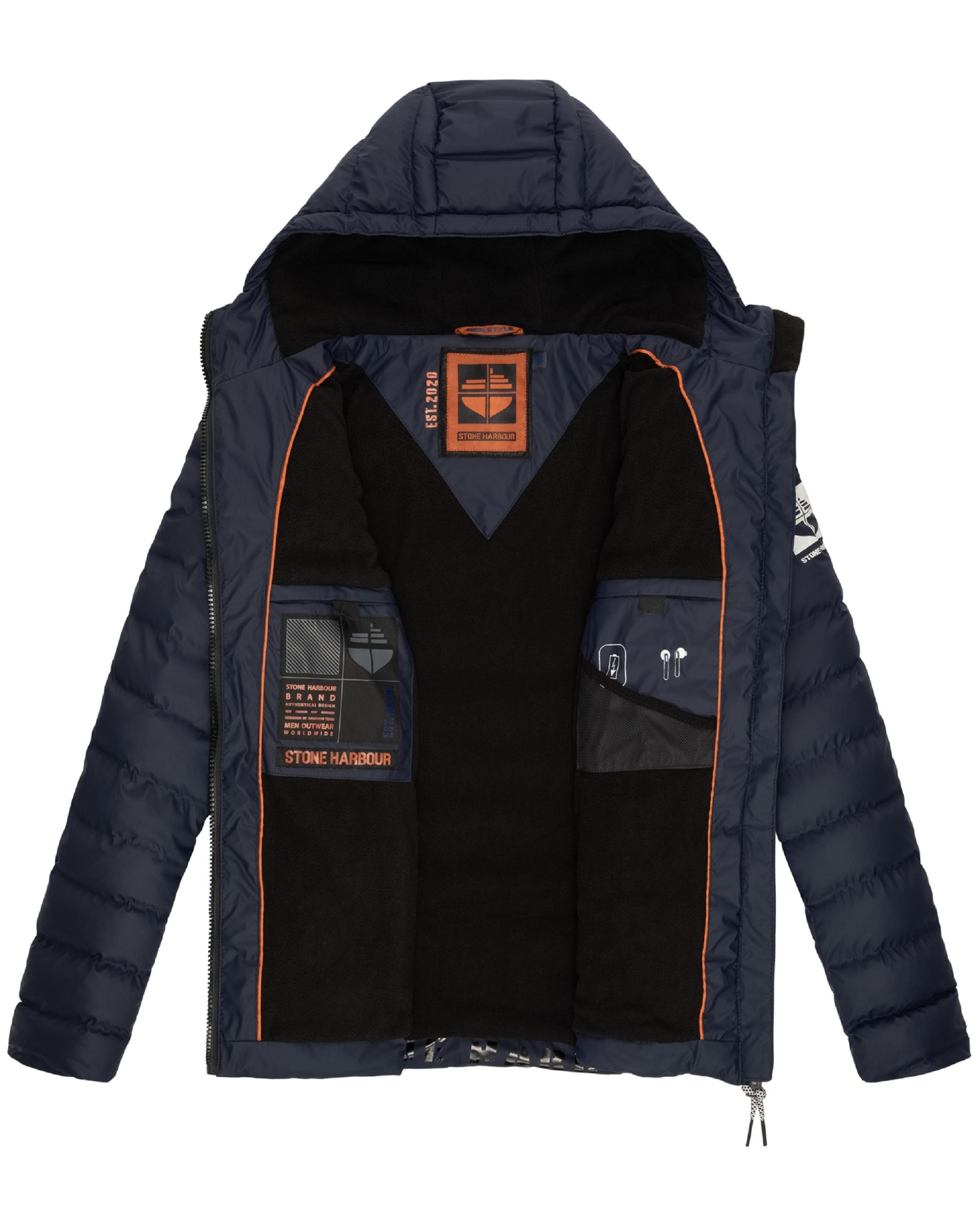 Gefütterte Winter Steppjacke mit Kapuze "Zaharoo" Navy