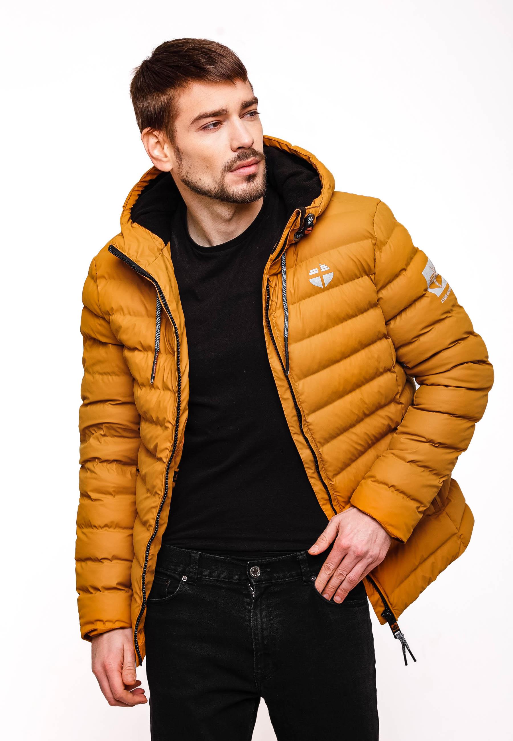 Gefütterte Winter Steppjacke mit Kapuze "Zaharoo" Ocher Brown