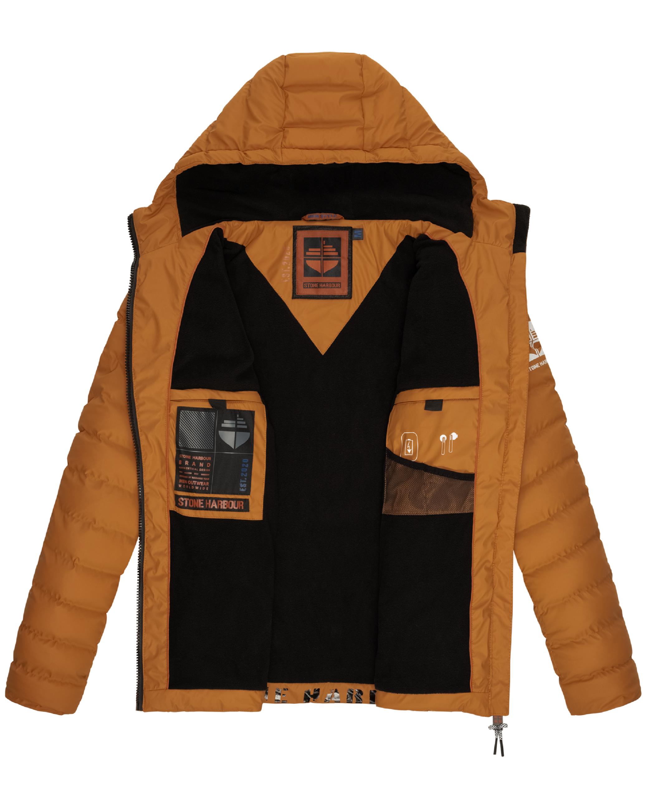 Gefütterte Winter Steppjacke mit Kapuze "Zaharoo" Ocher Brown