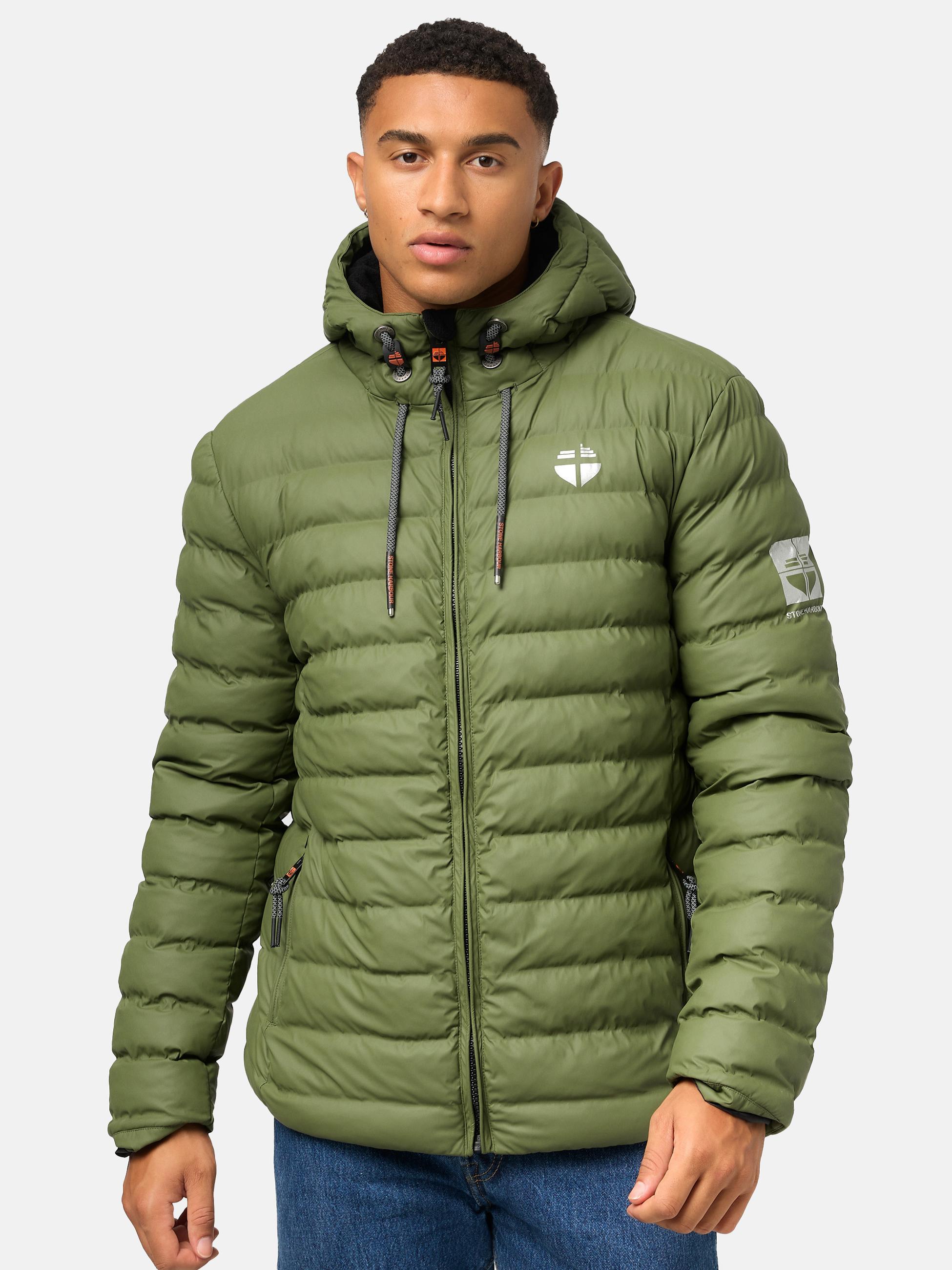 Gefütterte Winter Steppjacke mit Kapuze "Zaharoo" Olive Leaf