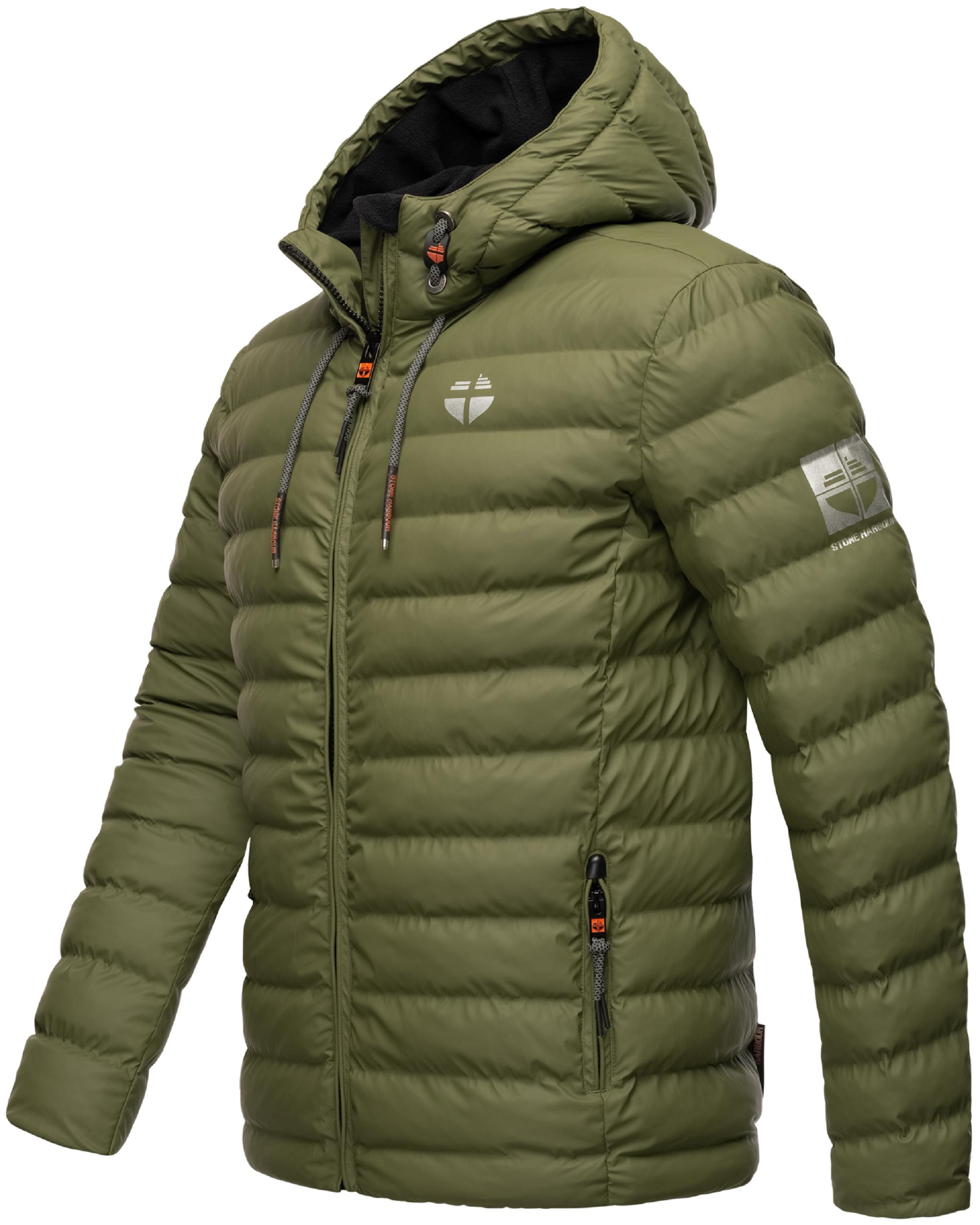 Gefütterte Winter Steppjacke mit Kapuze "Zaharoo" Olive Leaf