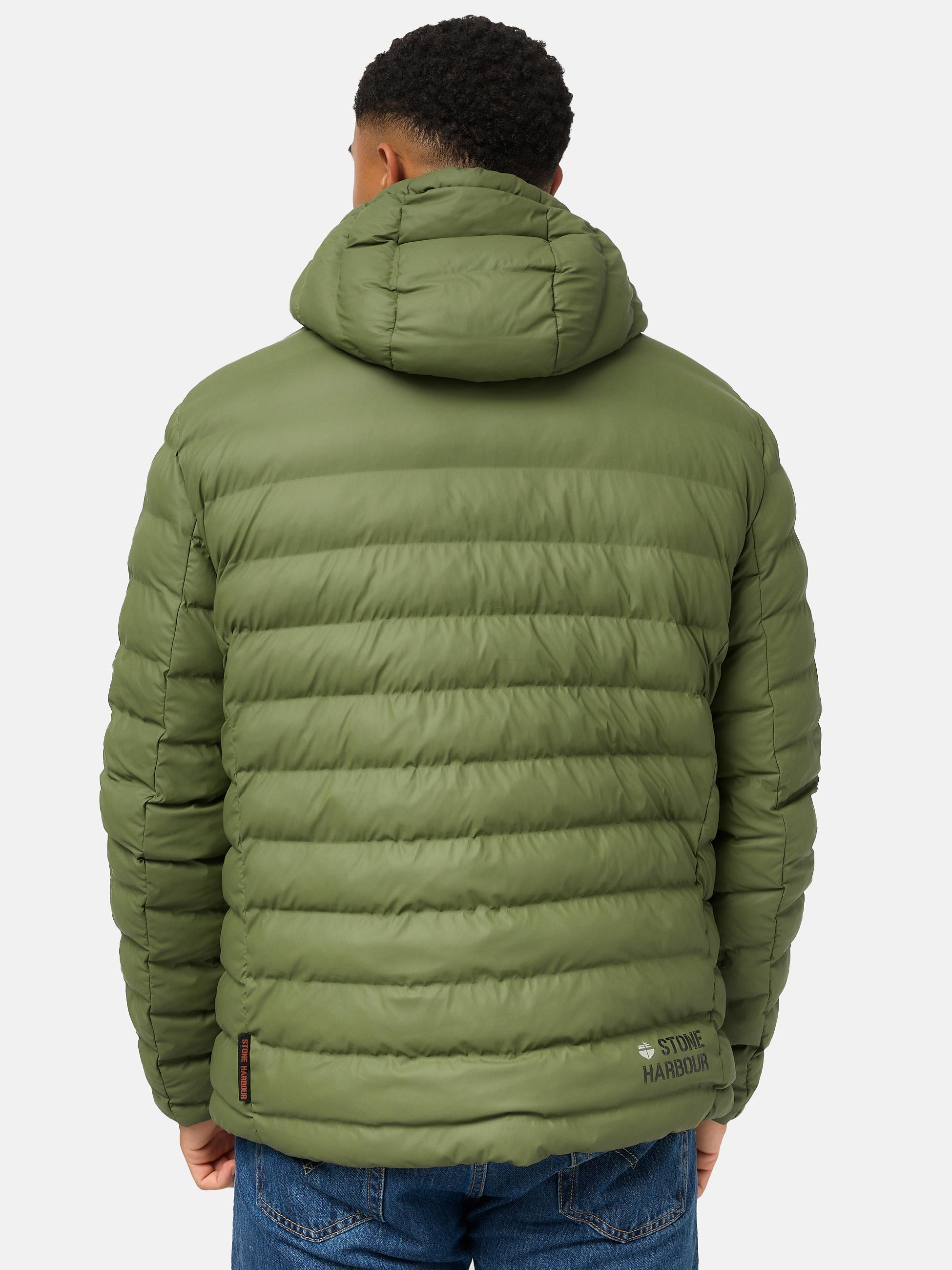 Gefütterte Winter Steppjacke mit Kapuze "Zaharoo" Olive Leaf