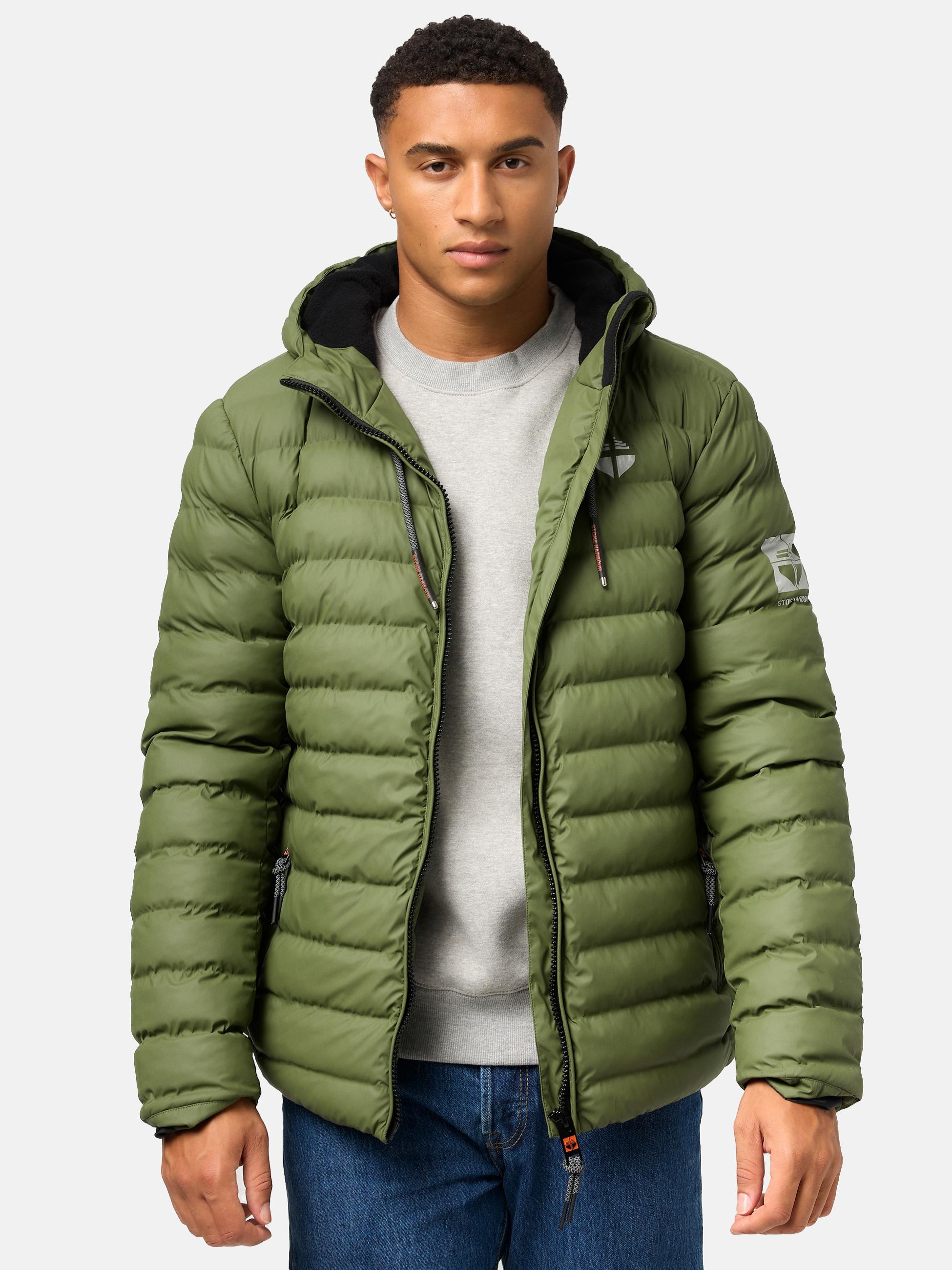 Gefütterte Winter Steppjacke mit Kapuze "Zaharoo" Olive Leaf