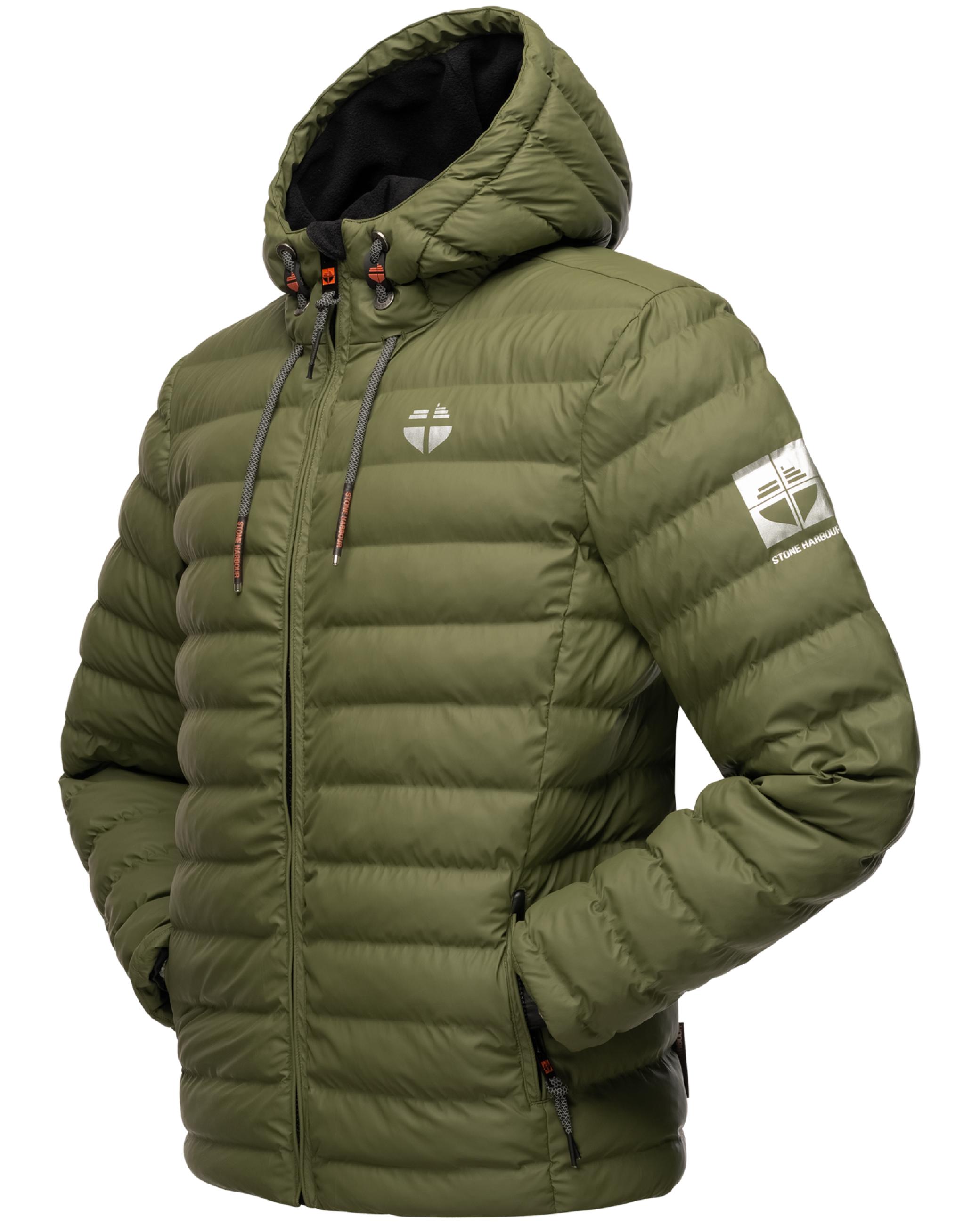 Gefütterte Winter Steppjacke mit Kapuze "Zaharoo" Olive Leaf