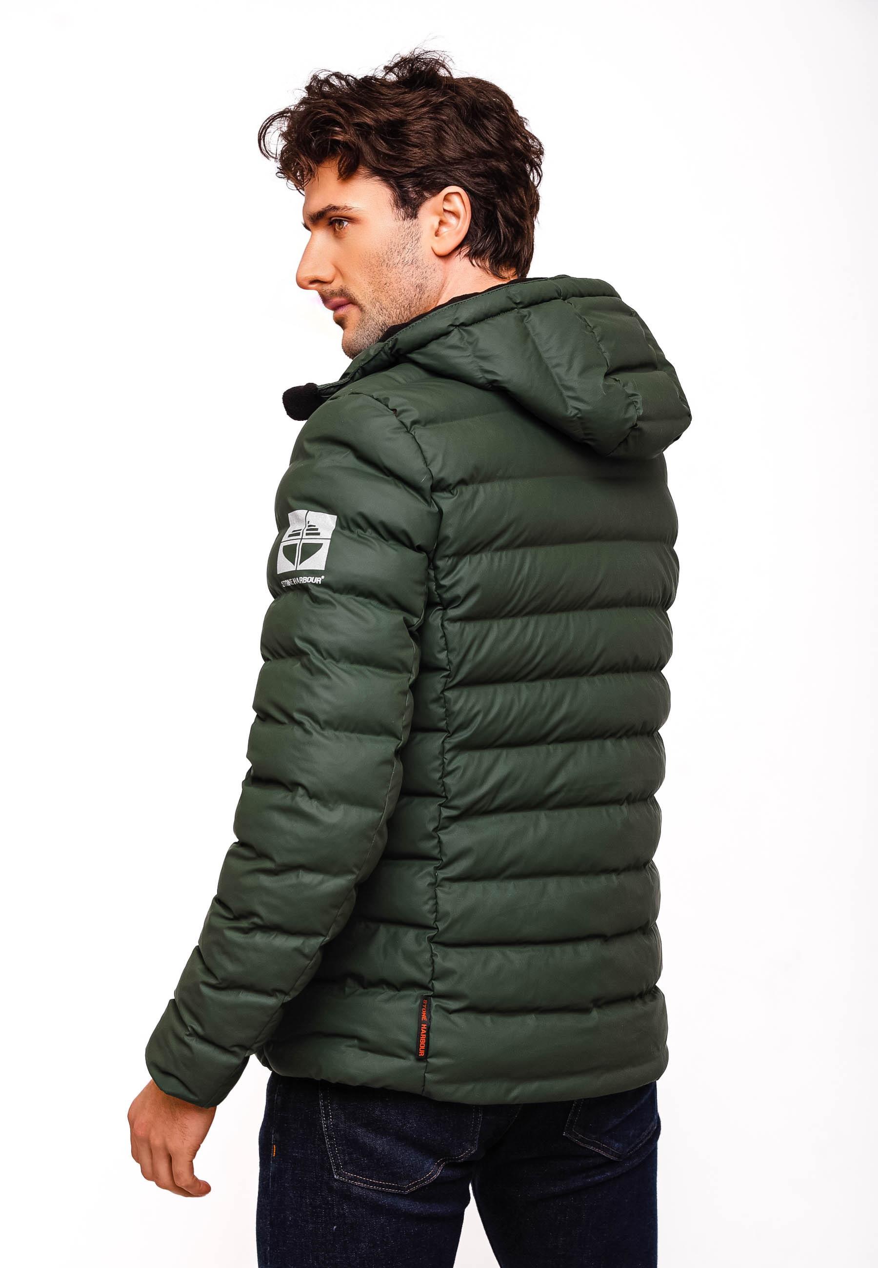 Gefütterte Winter Steppjacke mit Kapuze "Zaharoo" Olive