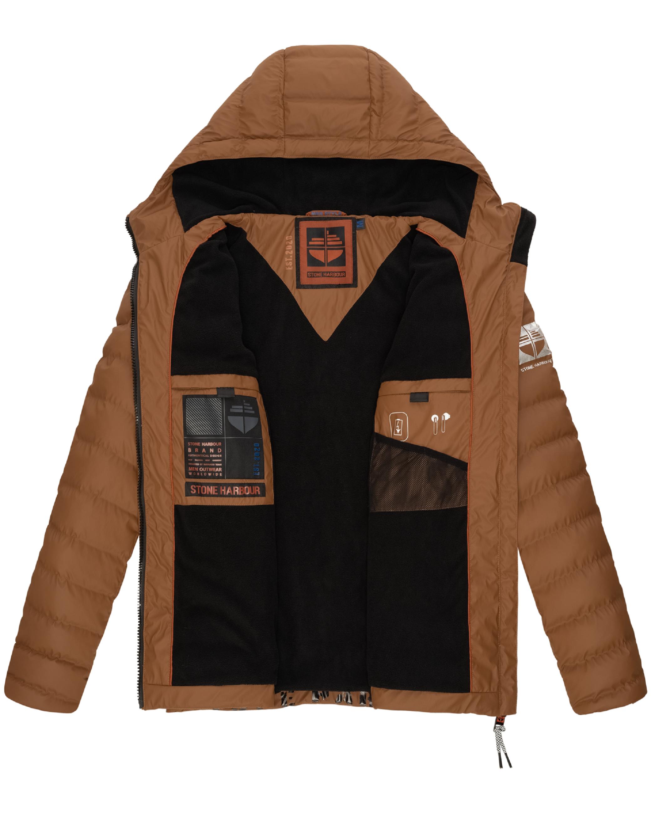 Gefütterte Winter Steppjacke mit Kapuze "Zaharoo" Tobacco