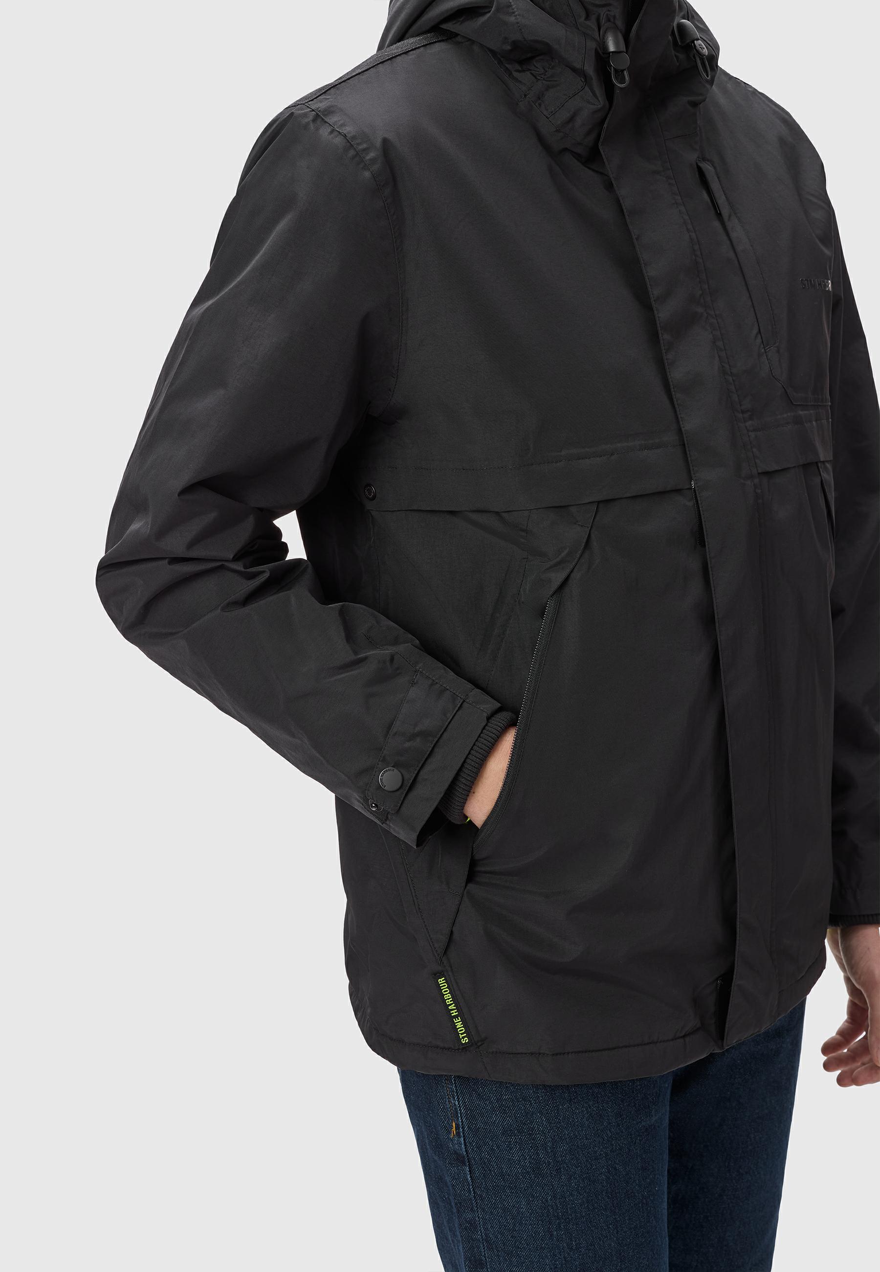 Wasserdichte Übergangsjacke mit Fleece-Futter "Zanjaar" Black