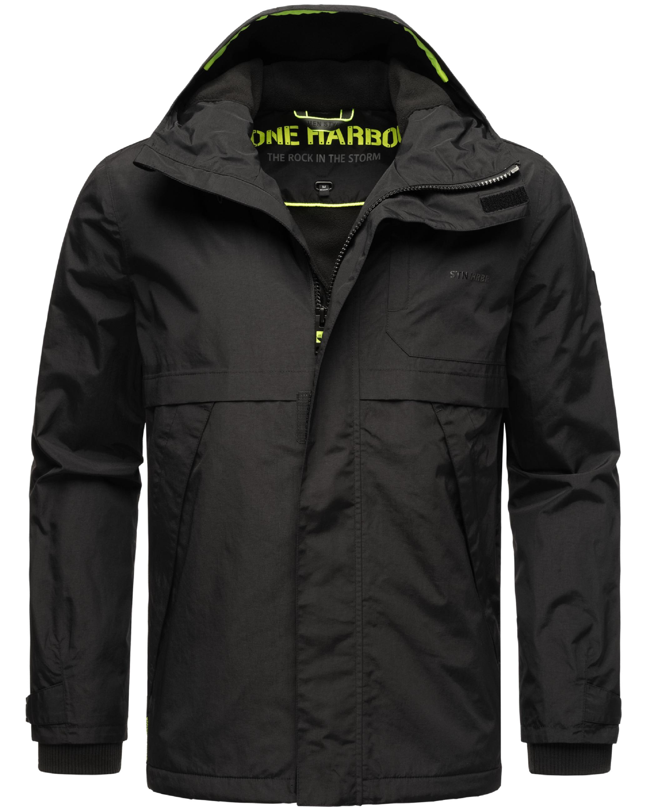 Wasserdichte Übergangsjacke mit Fleece-Futter "Zanjaar" Black