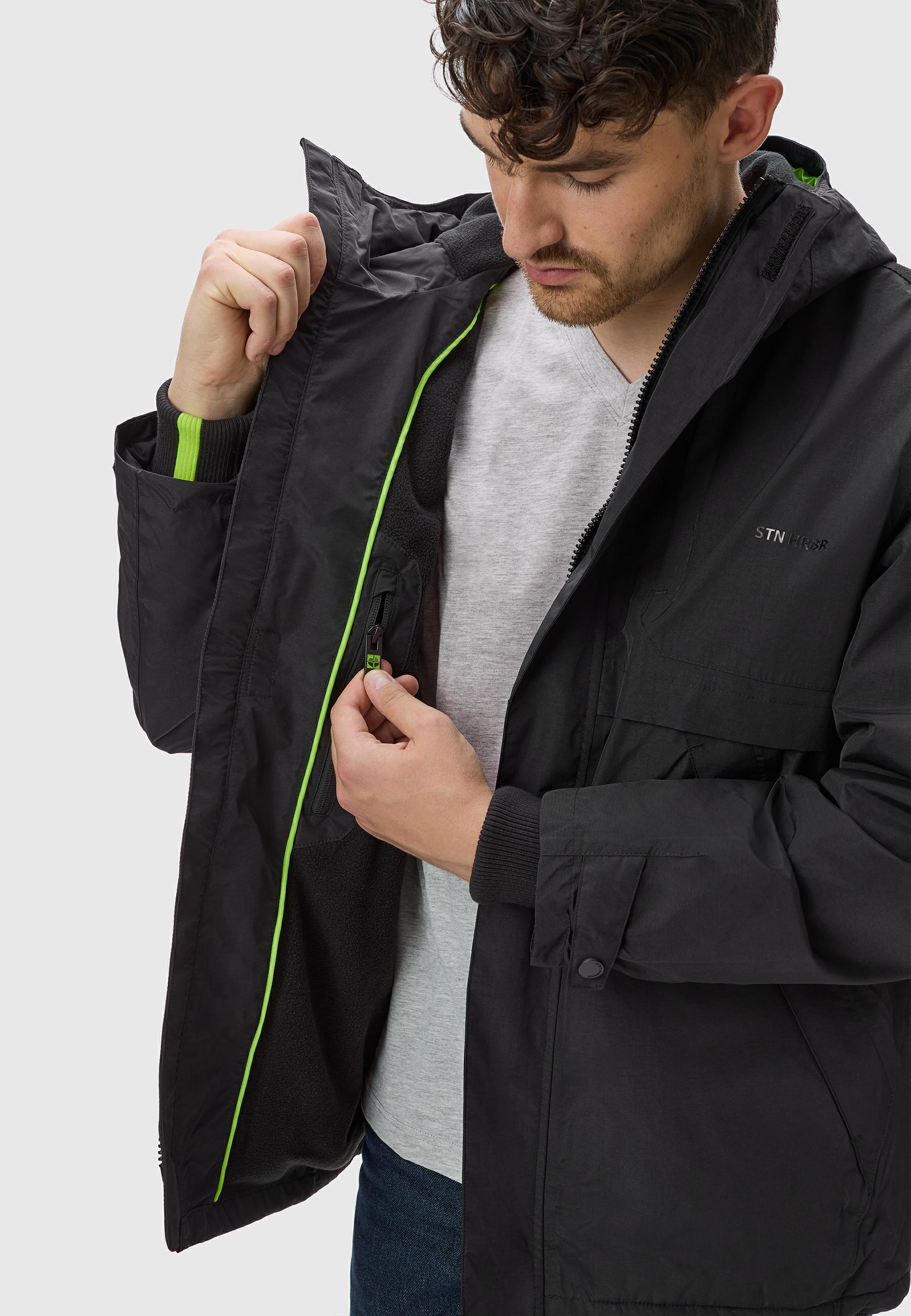 Wasserdichte Übergangsjacke mit Fleece-Futter "Zanjaar" Black