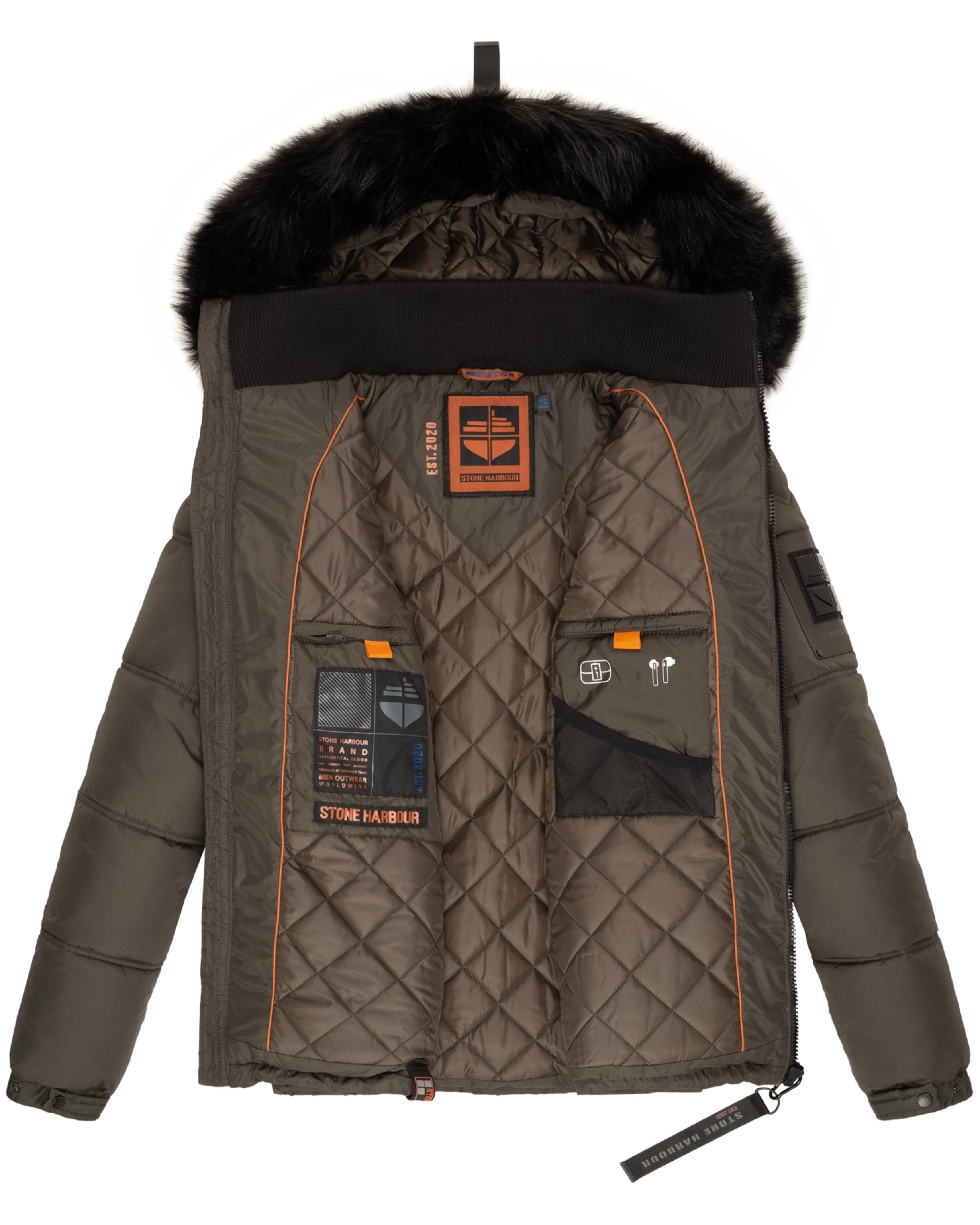 Winter Steppjacke mit Kapuze "Zarlaan" Anthracite