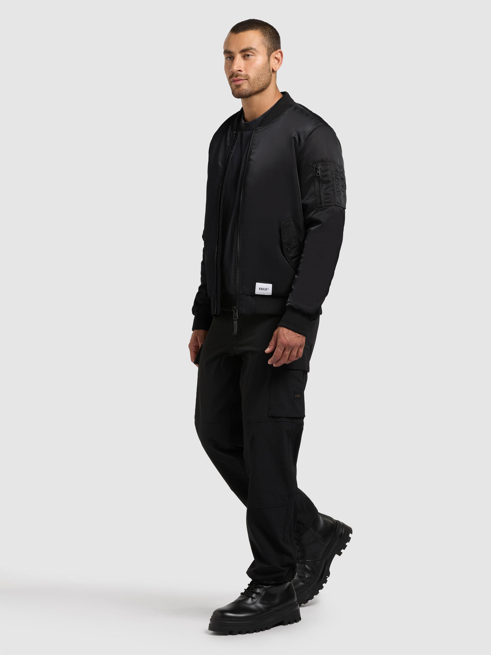 Matt glänzende Bomberjacke "Adon" Black
