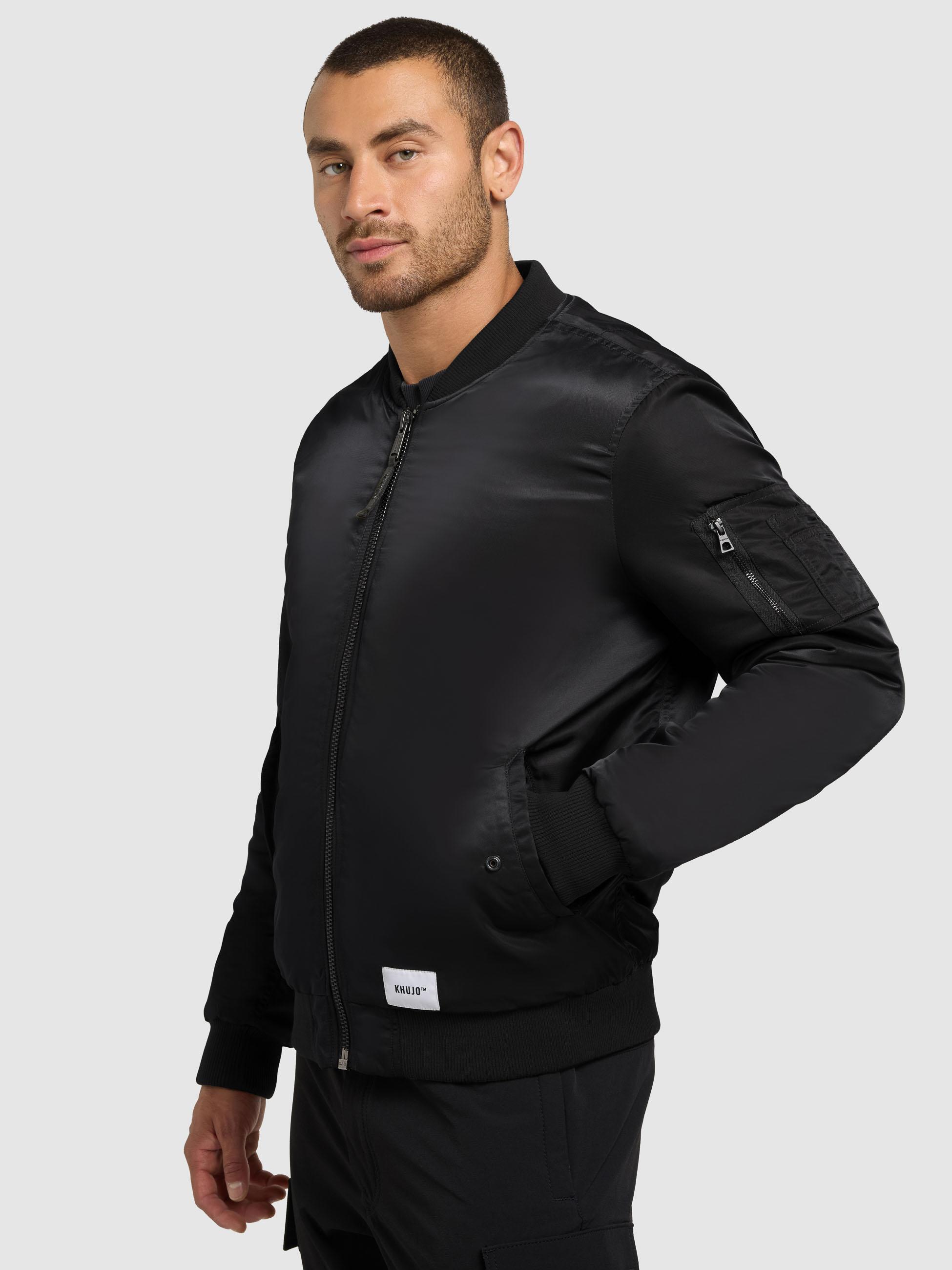 Matt glänzende Bomberjacke "Adon" Black