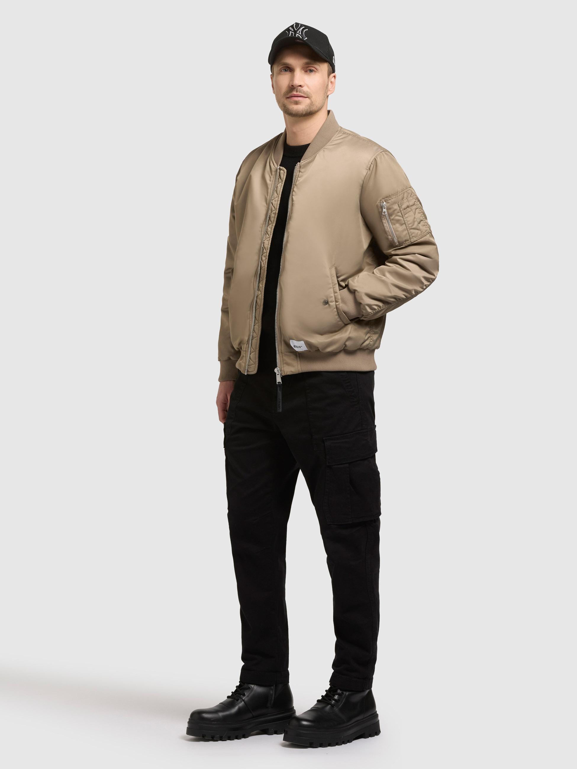 Matt glänzende Bomberjacke "Adon" Bomber Beige