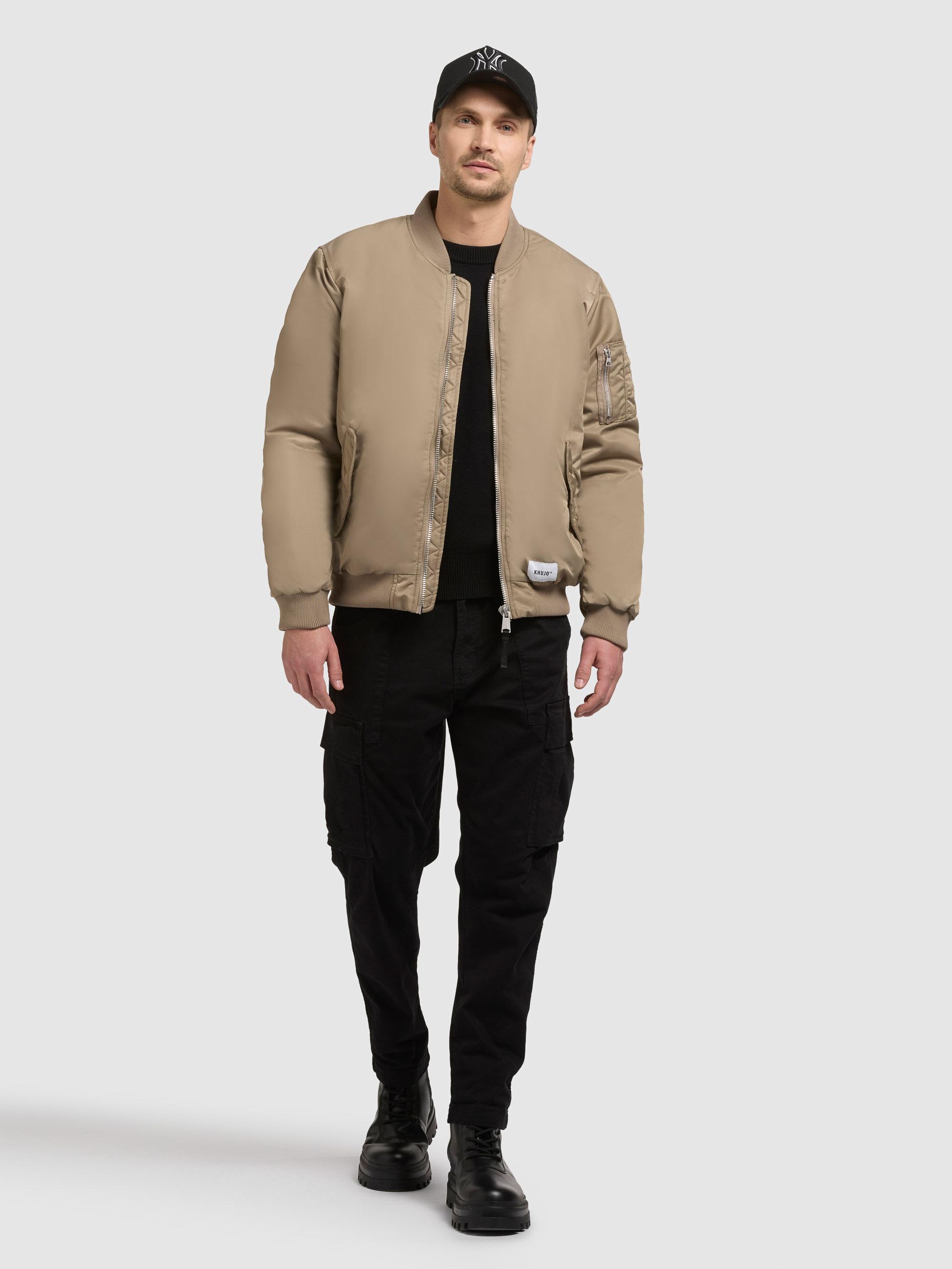 Matt glänzende Bomberjacke "Adon" Bomber Beige