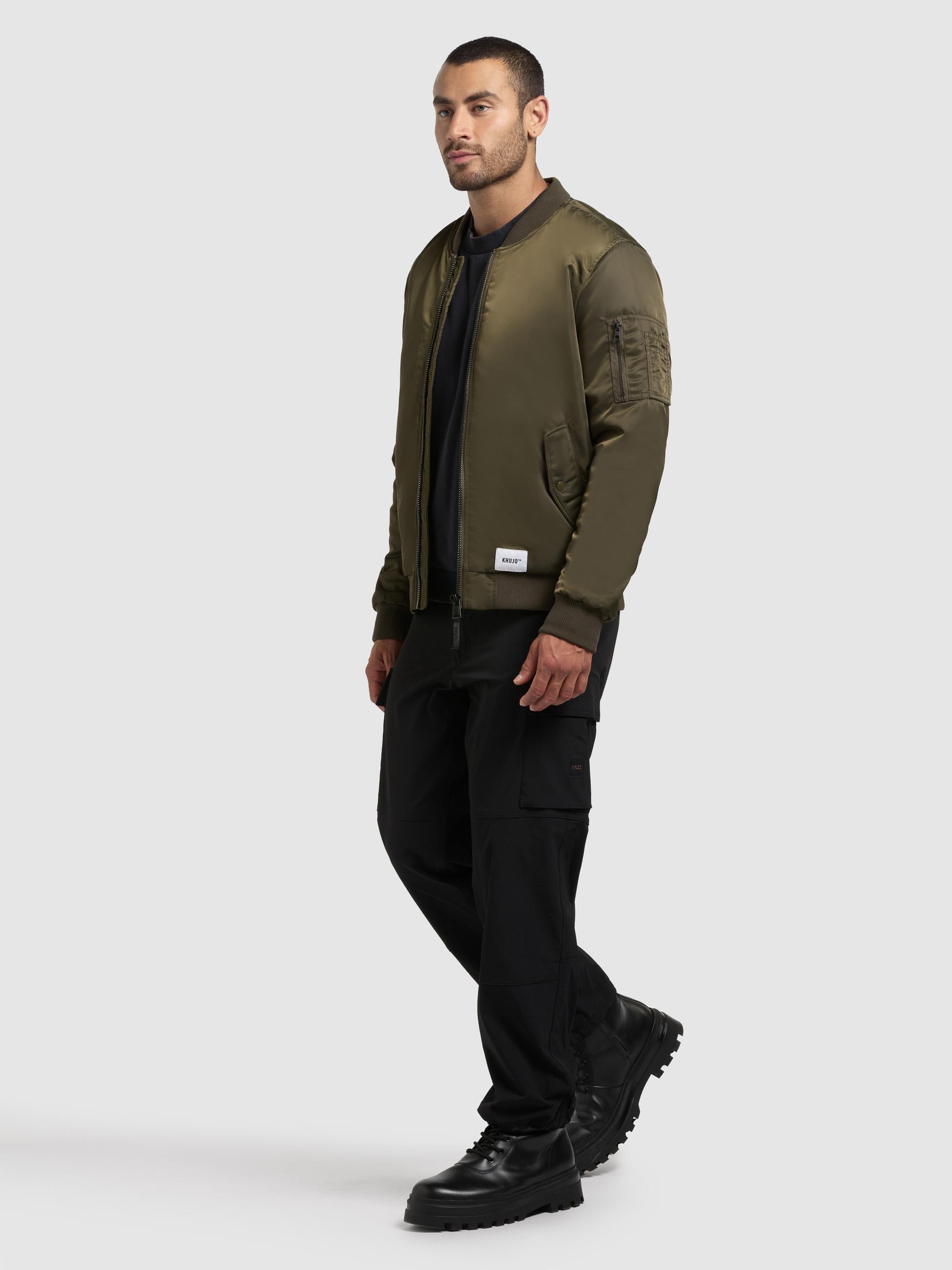 Matt glänzende Bomberjacke "Adon" Forest Green