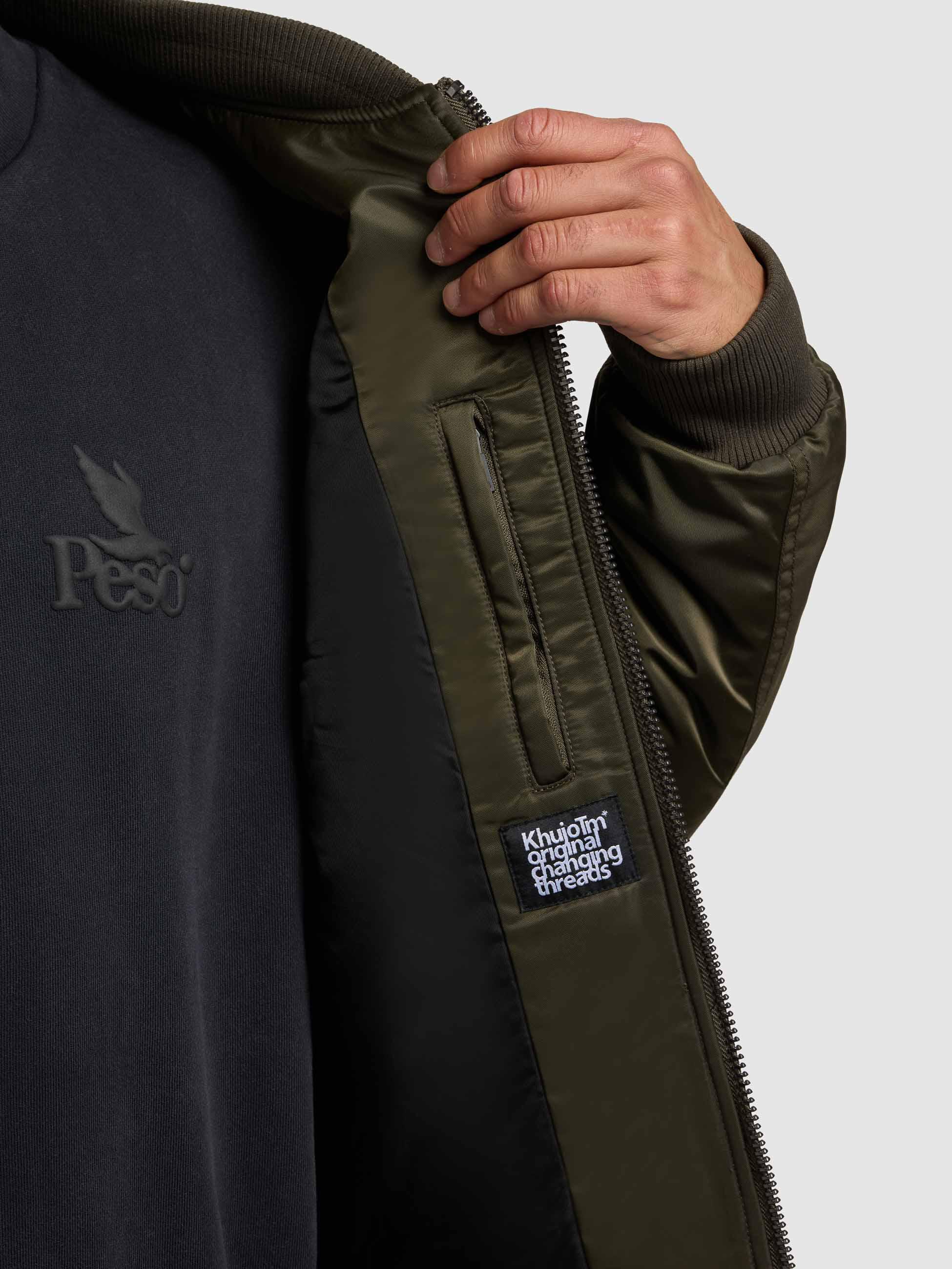 Matt glänzende Bomberjacke "Adon" Forest Green